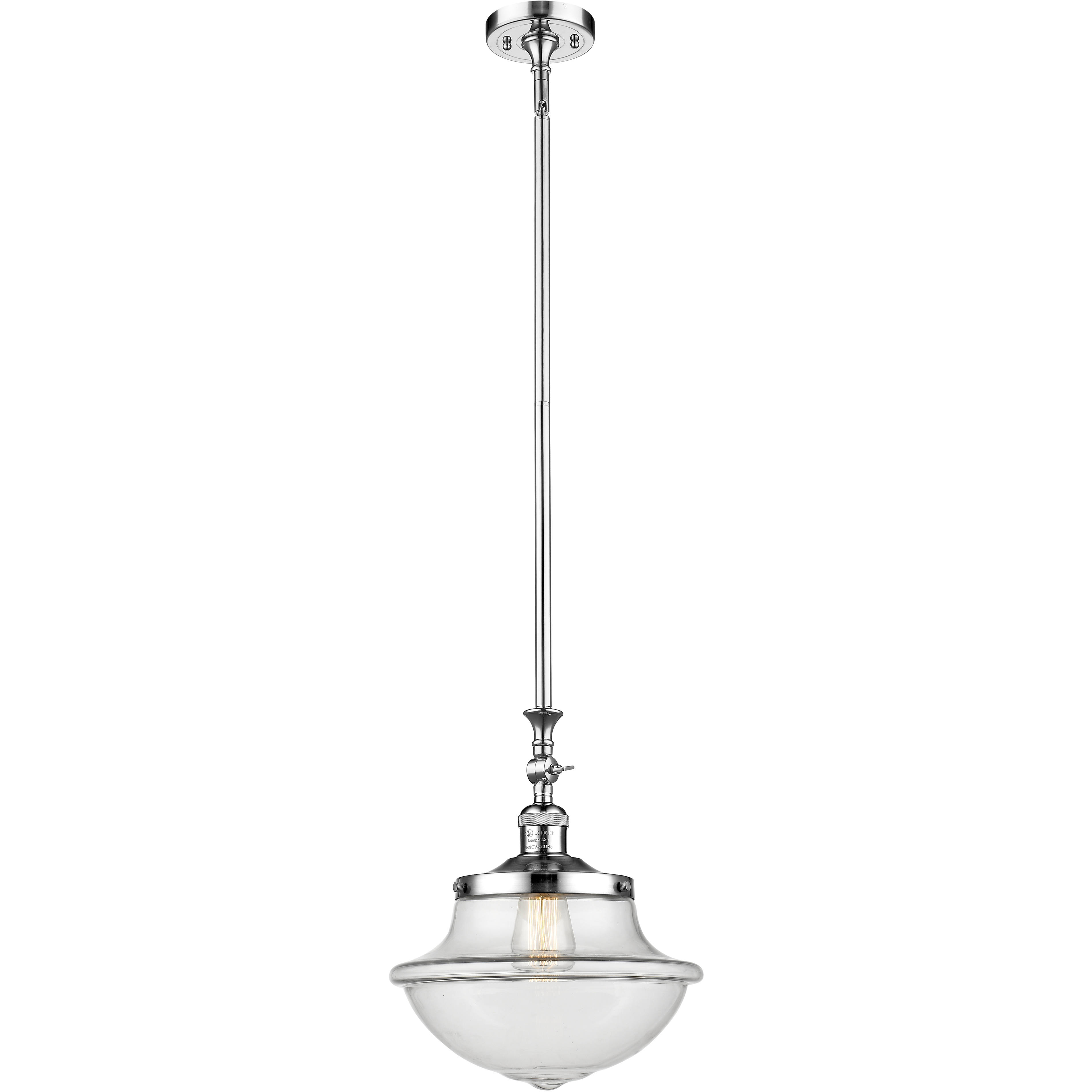 Franklin Restoration Oxford 1 Light 12 inch Polished Chrome Mini Pendant Ceiling Light in Incandescent, Clear, Franklin Restoration
