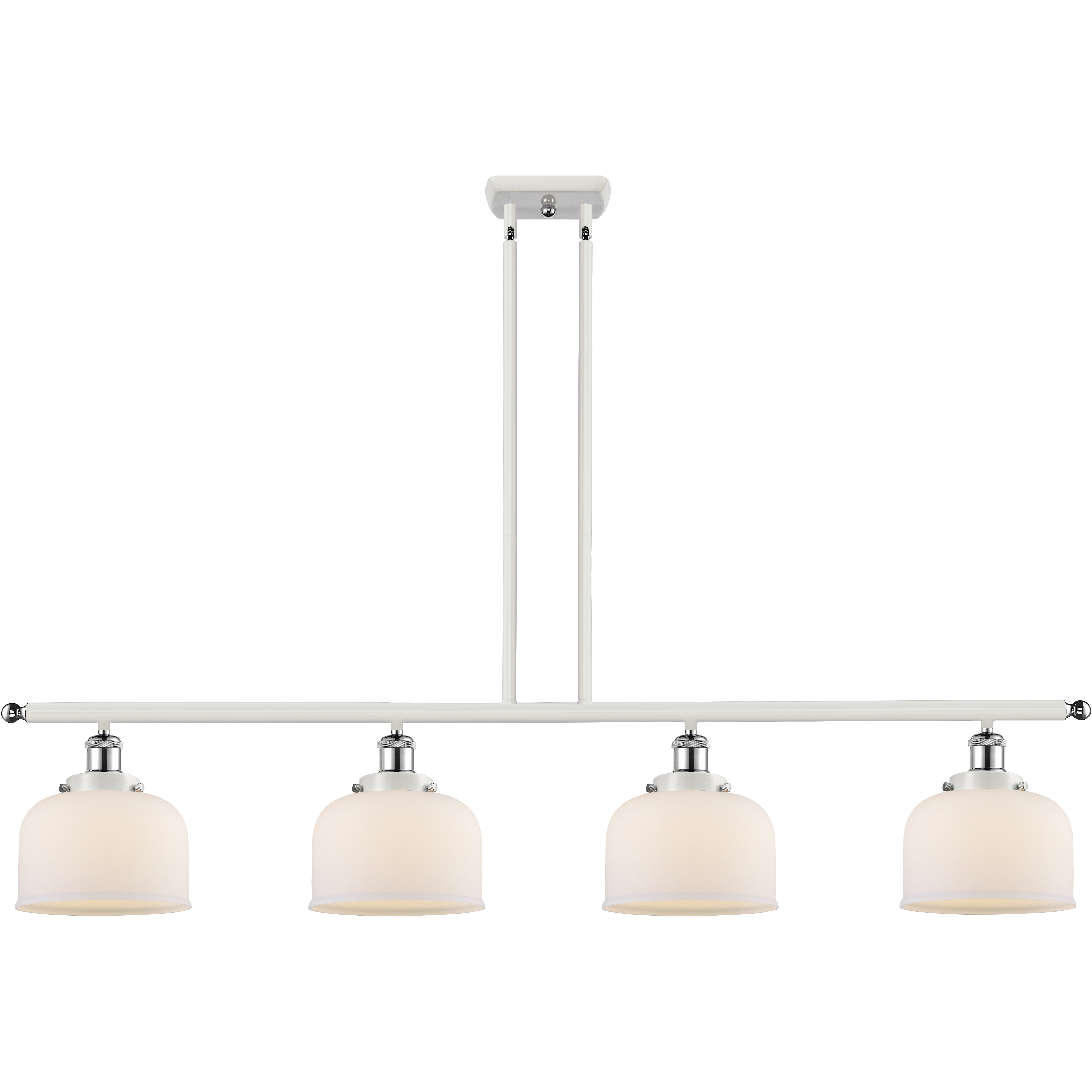Ballston Large Bell LED 48 inch White and Polished Chrome Island Light Ceiling Light in Matte White Glass