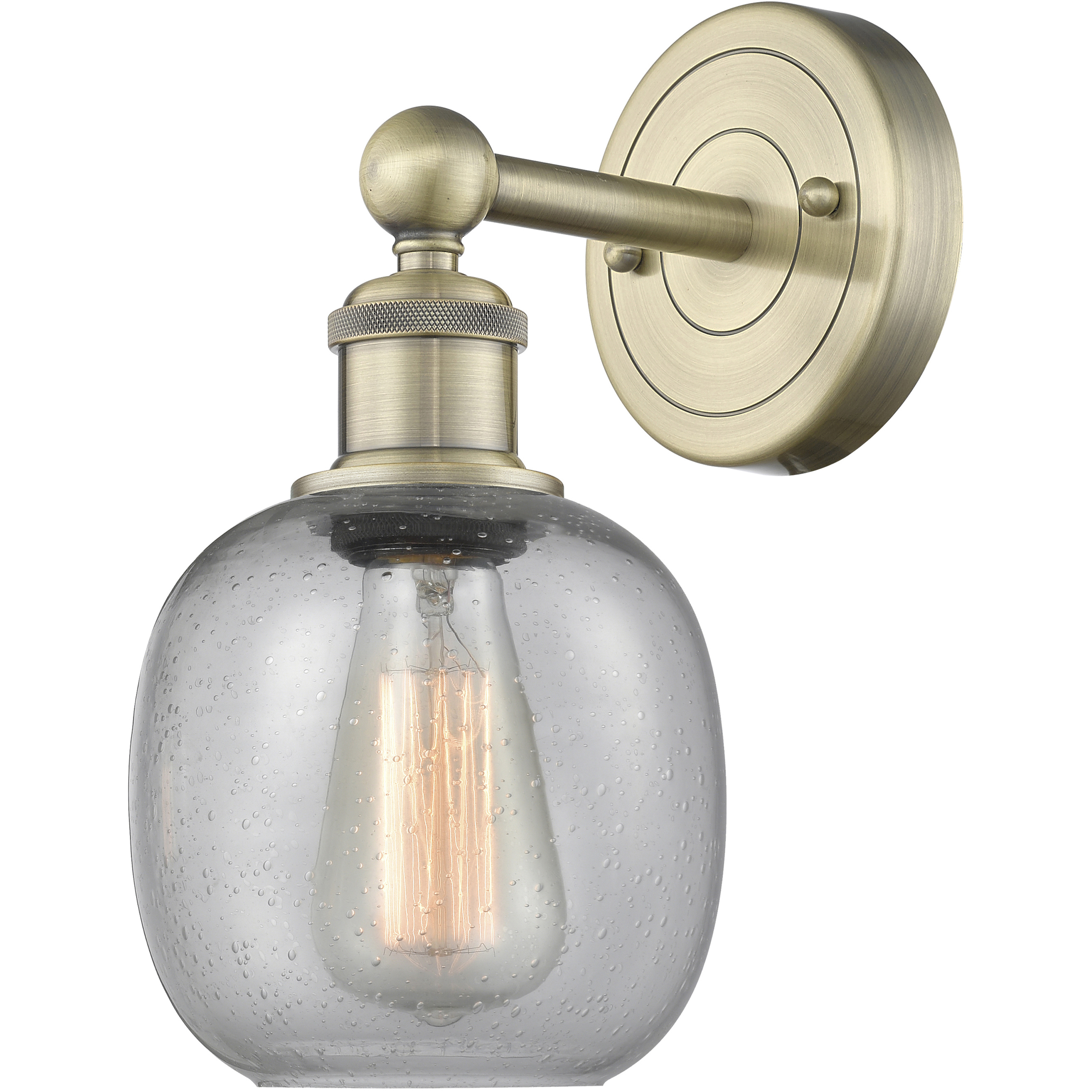 Belfast Sconce Wall Light in Antique Brass, Seedy