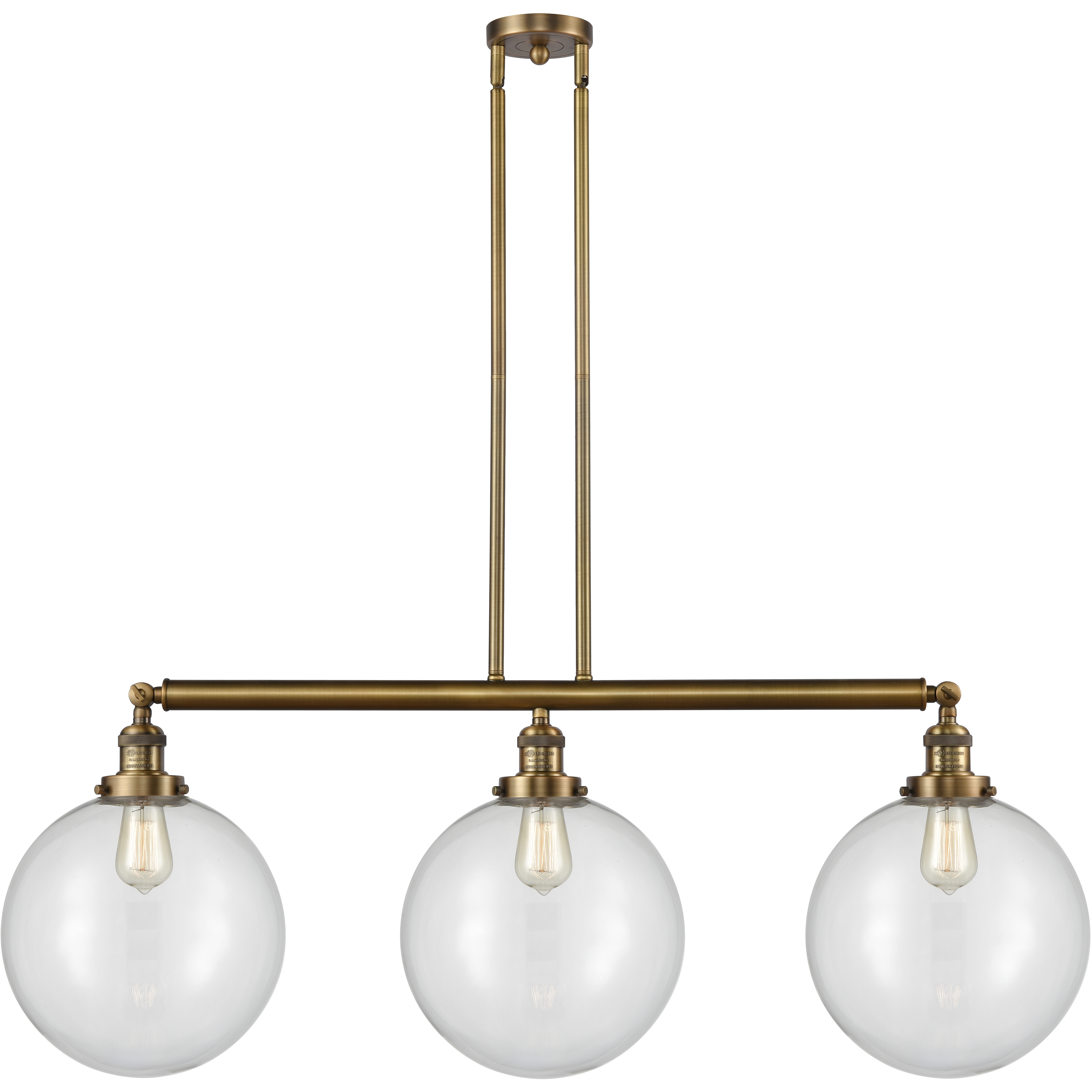 Franklin Restoration XX-Large Beacon LED 44 inch Brushed Brass Island Light Ceiling Light in Clear Glass, Franklin Restoration