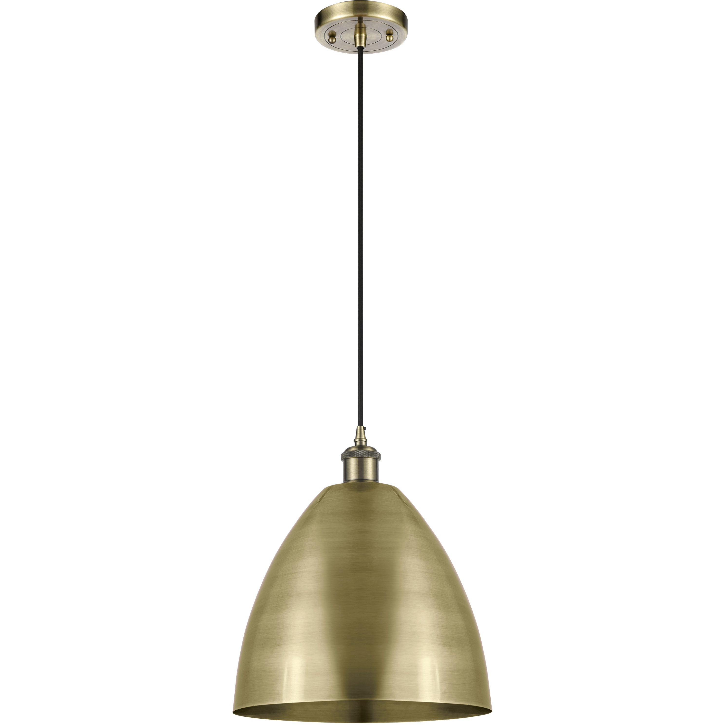 Ballston Dome 1 Light 12 inch Antique Brass Mini Pendant Ceiling Light