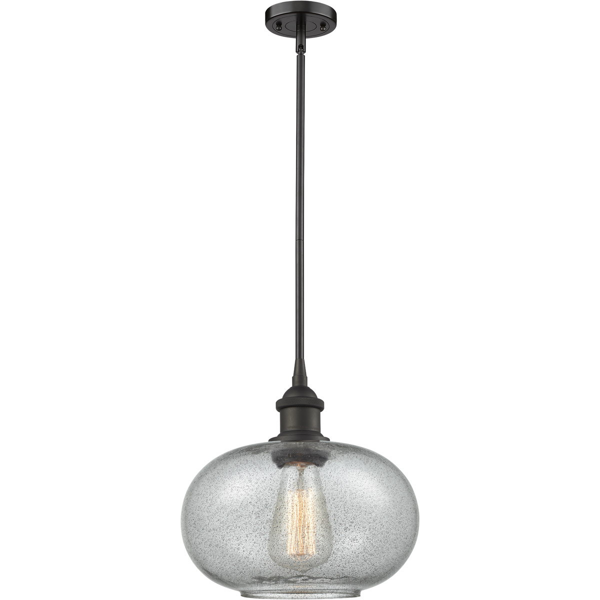 Ballston Gorham 1 Light 9.5 inch Oil Rubbed Bronze Pendant Ceiling Light in Charcoal Glass, Ballston