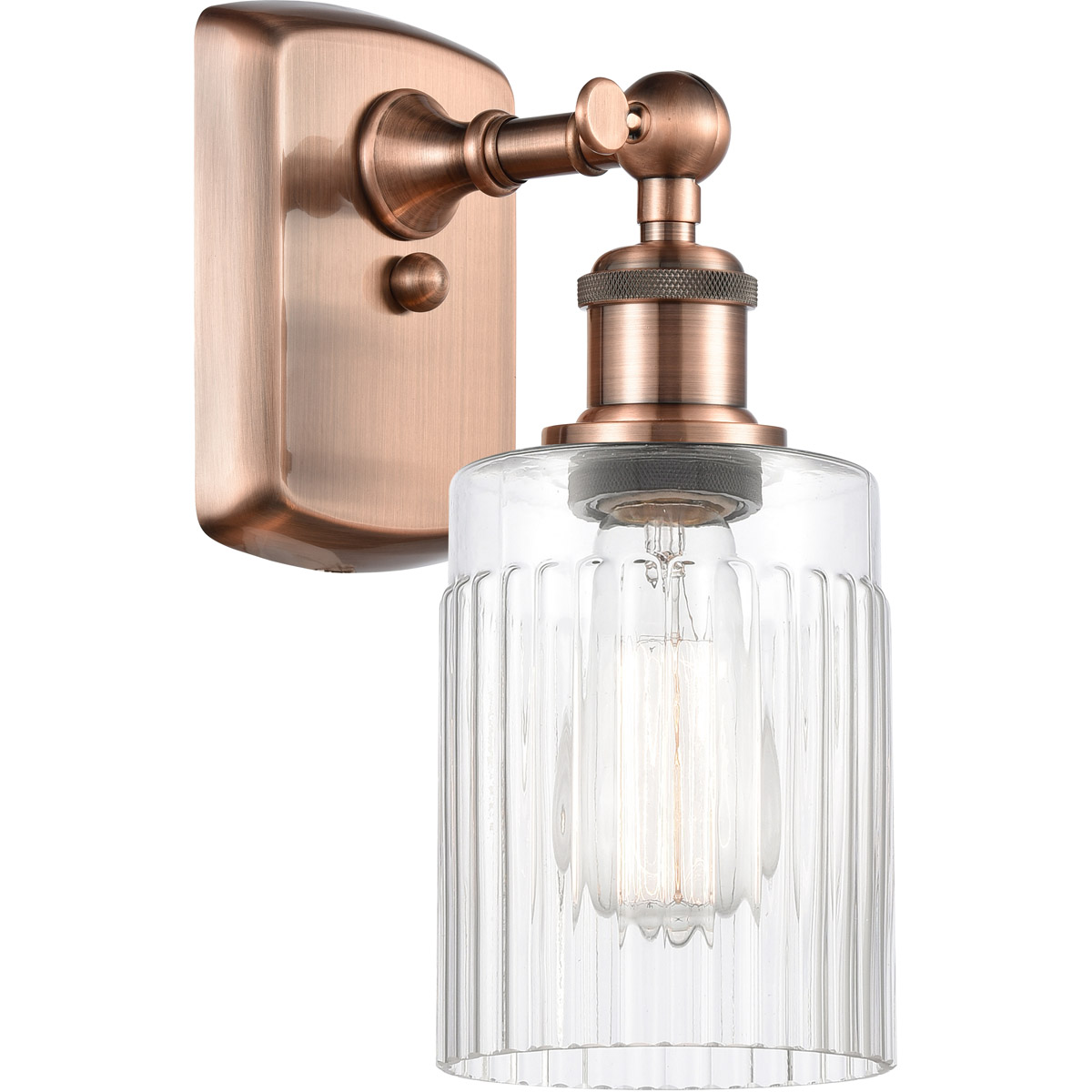 Ballston Hadley 1 Light 5 inch Antique Copper Sconce Wall Light in Clear Glass, Ballston
