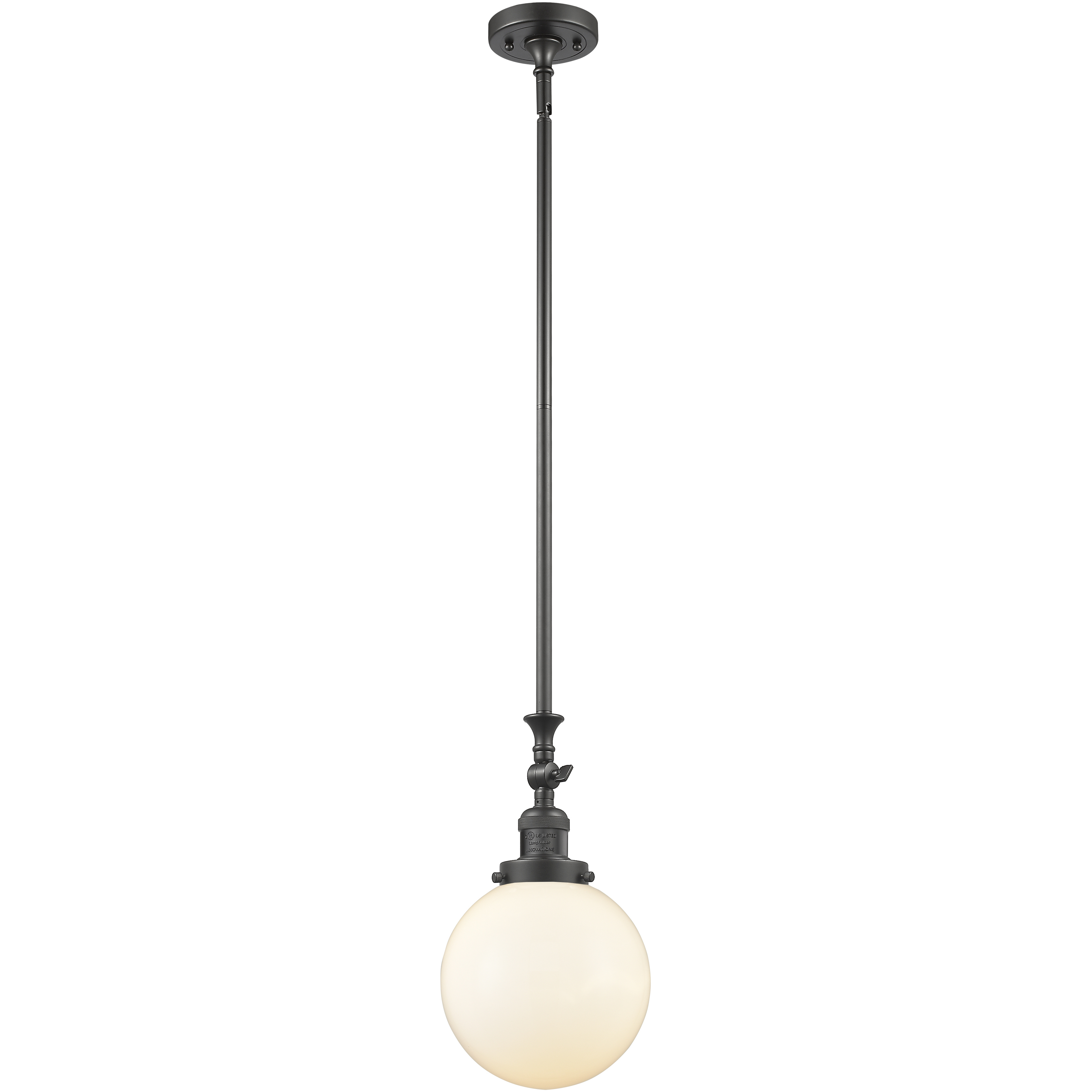 Franklin Restoration Beacon 1 Light 8 inch Oil Rubbed Bronze Mini Pendant Ceiling Light in Incandescent, Matte White, Franklin Restoration