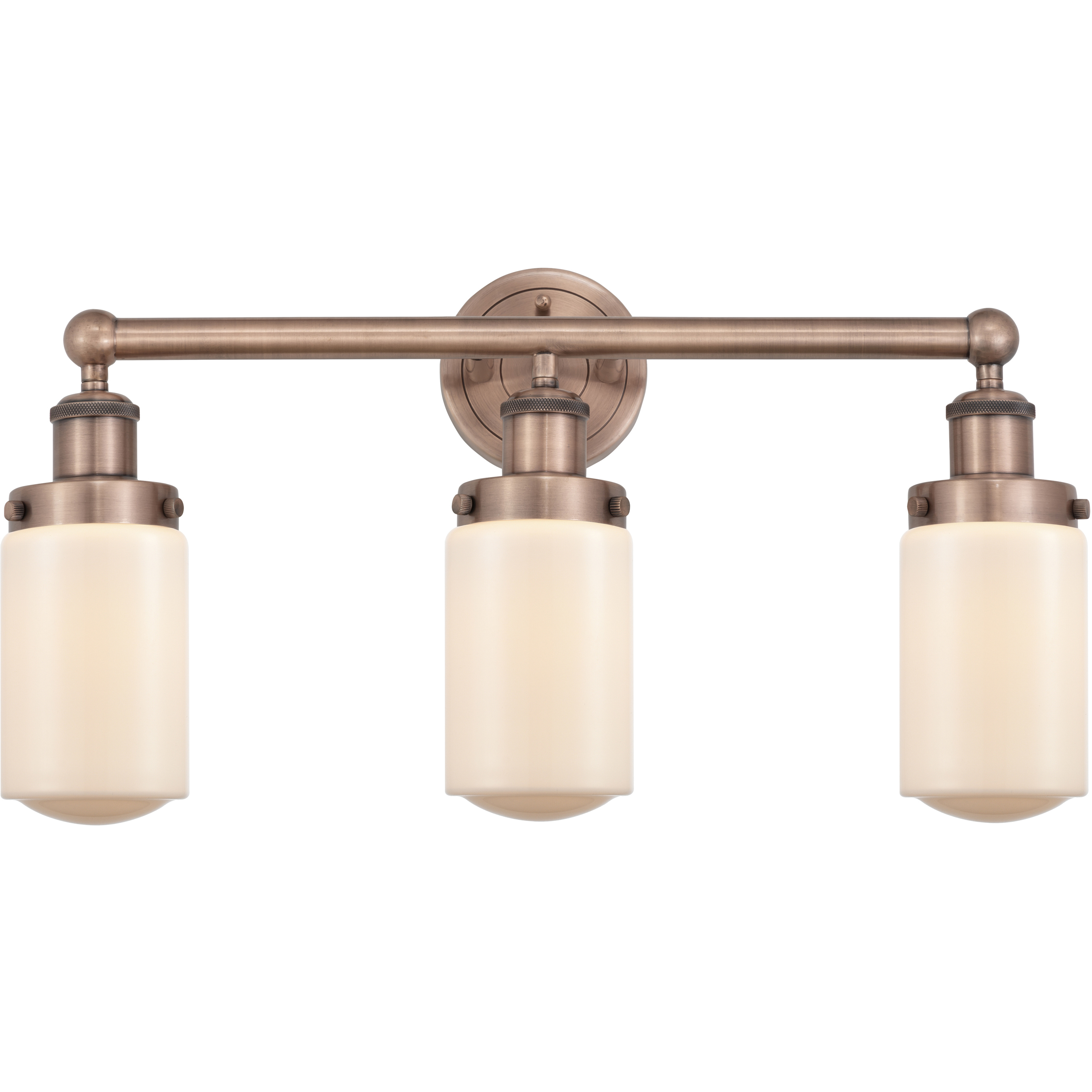 Dover 3 Light 24.5 inch Antique Copper Bath Vanity Light Wall Light in Matte White