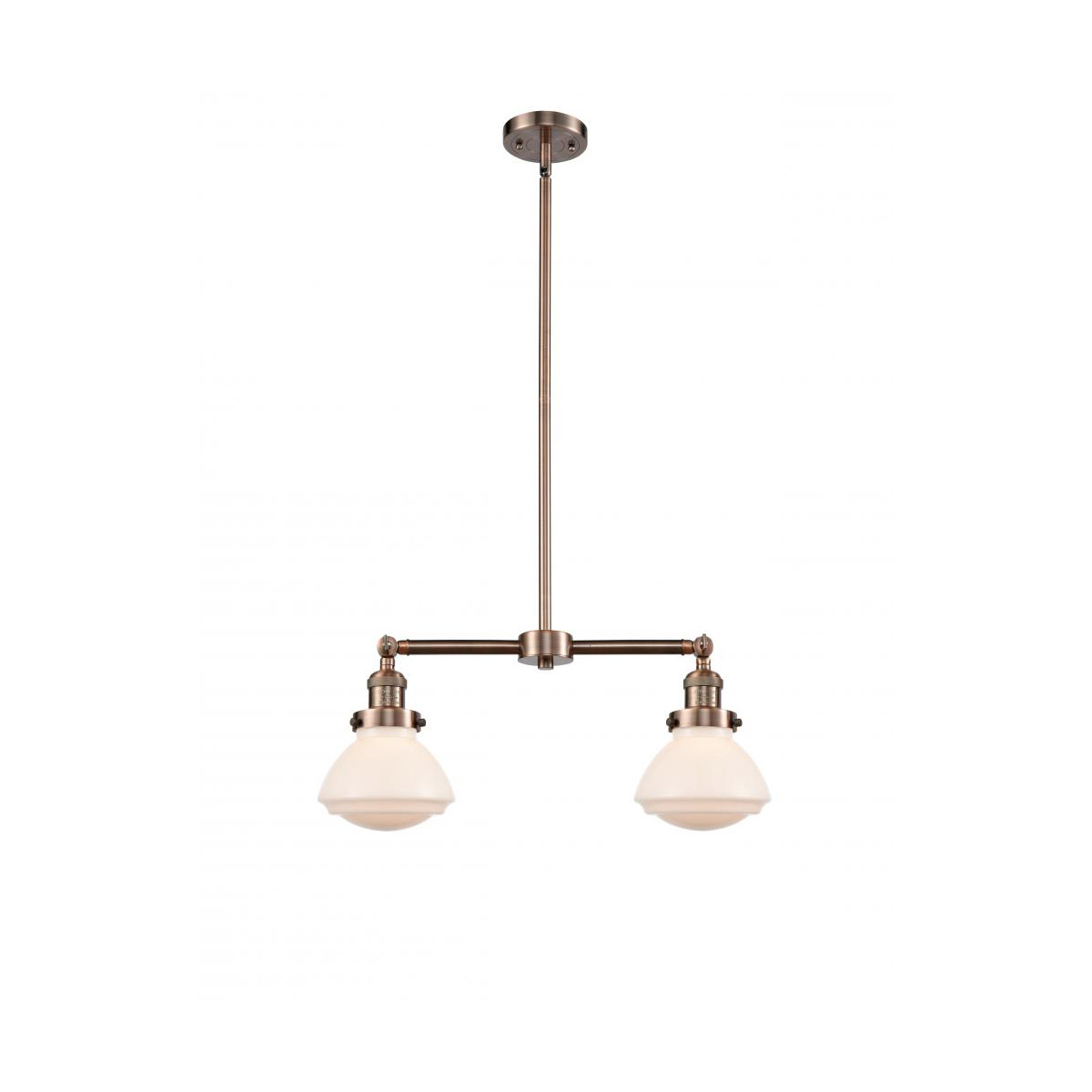 Franklin Restoration Olean LED 21.75 inch Antique Copper Chandelier Ceiling Light in Matte White Glass, Franklin Restoration