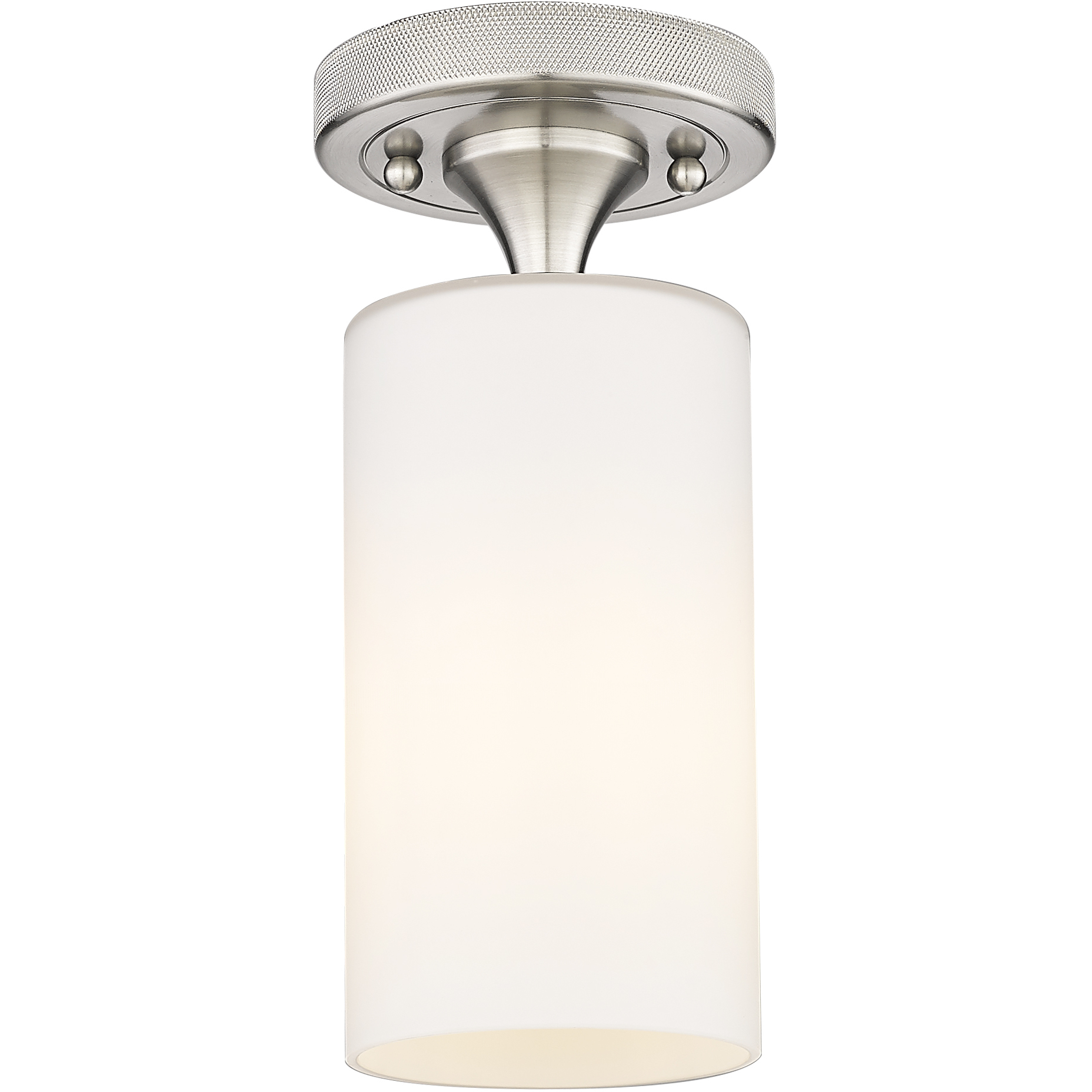 Downtown Urban Crown Point 1 Light 3.88 inch Satin Nickel Flush Mount Ceiling Light in Matte White