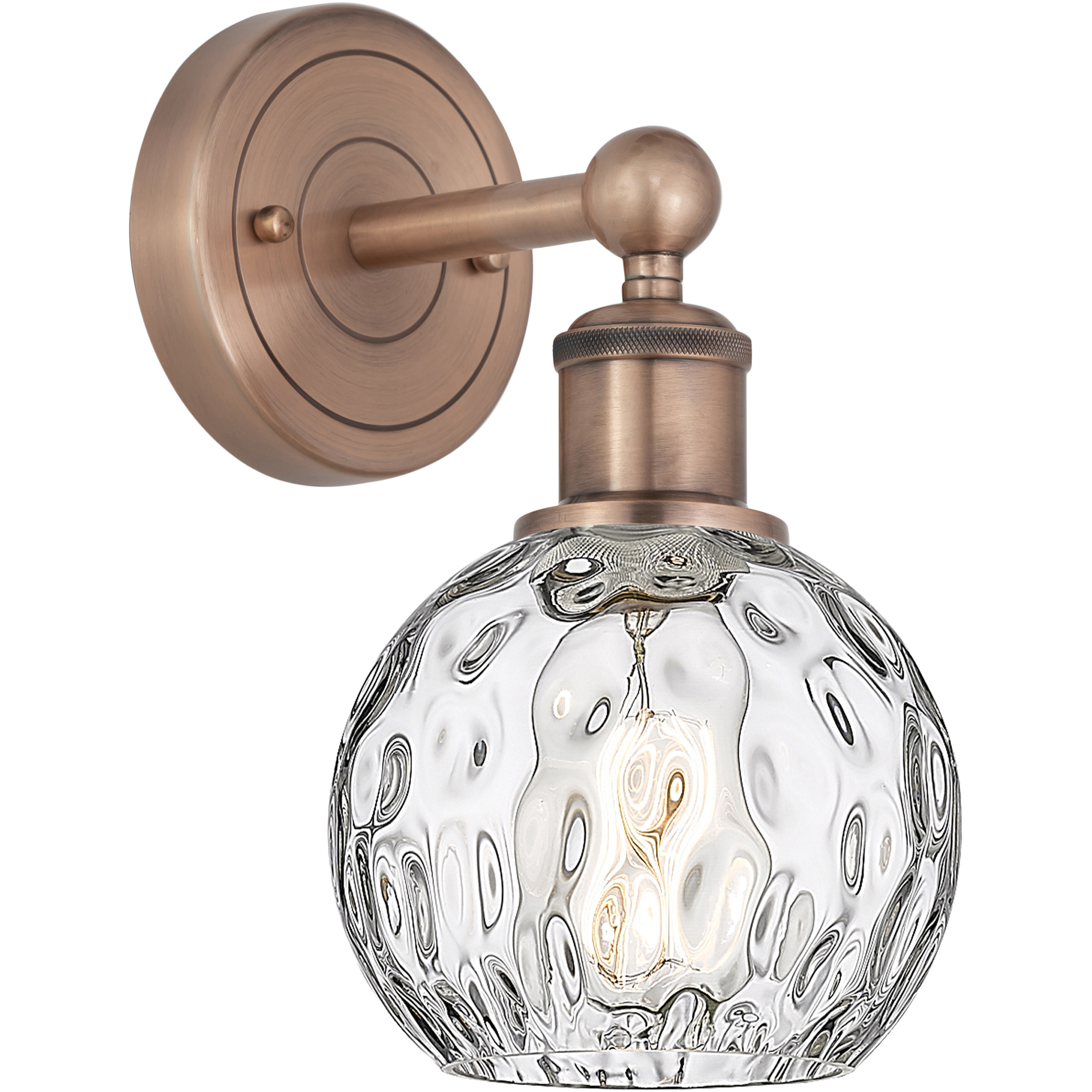 Athens Water Glass Sconce Wall Light in Antique Copper