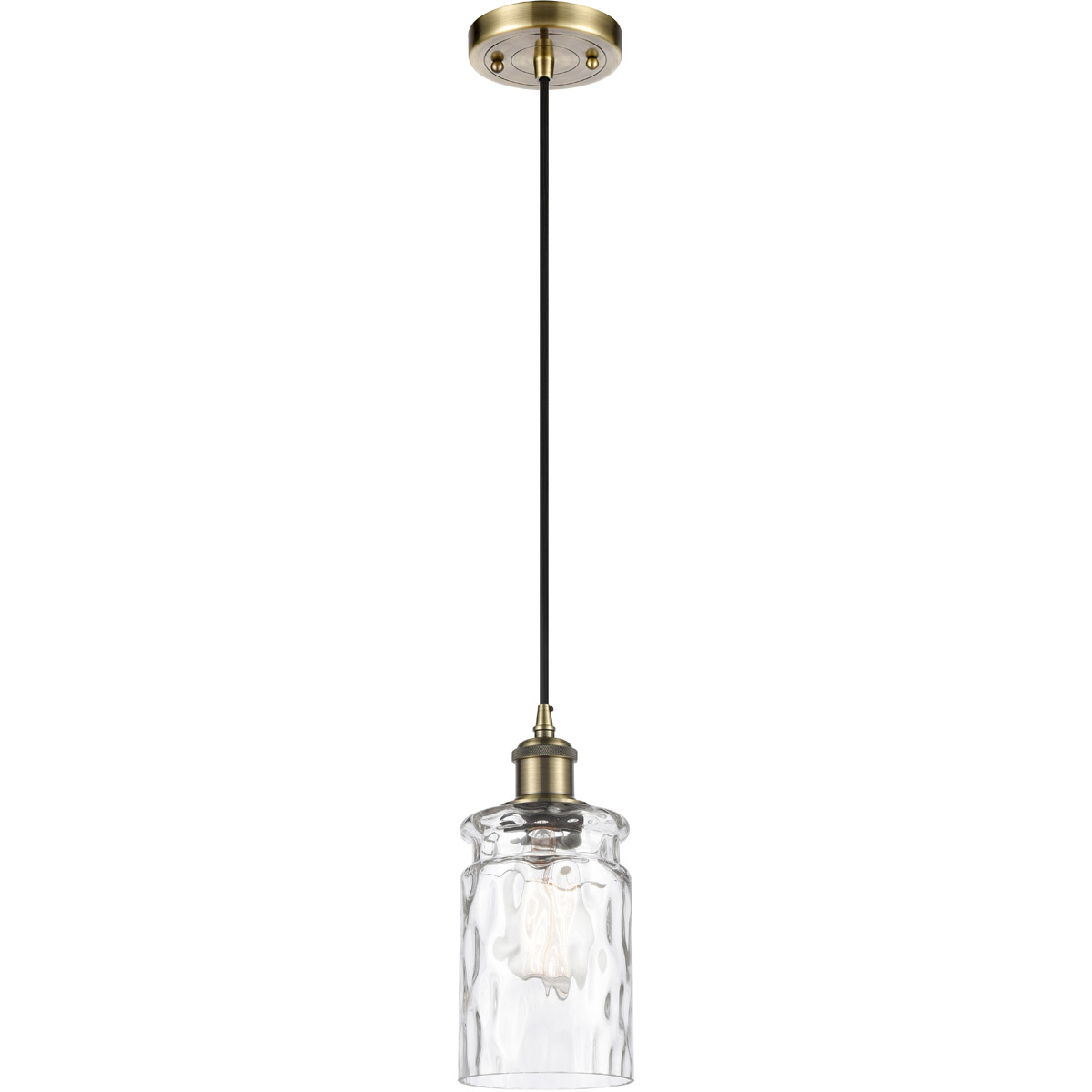 Ballston Candor LED 4.75 inch Antique Brass Mini Pendant Ceiling Light in Black Textured, Ballston