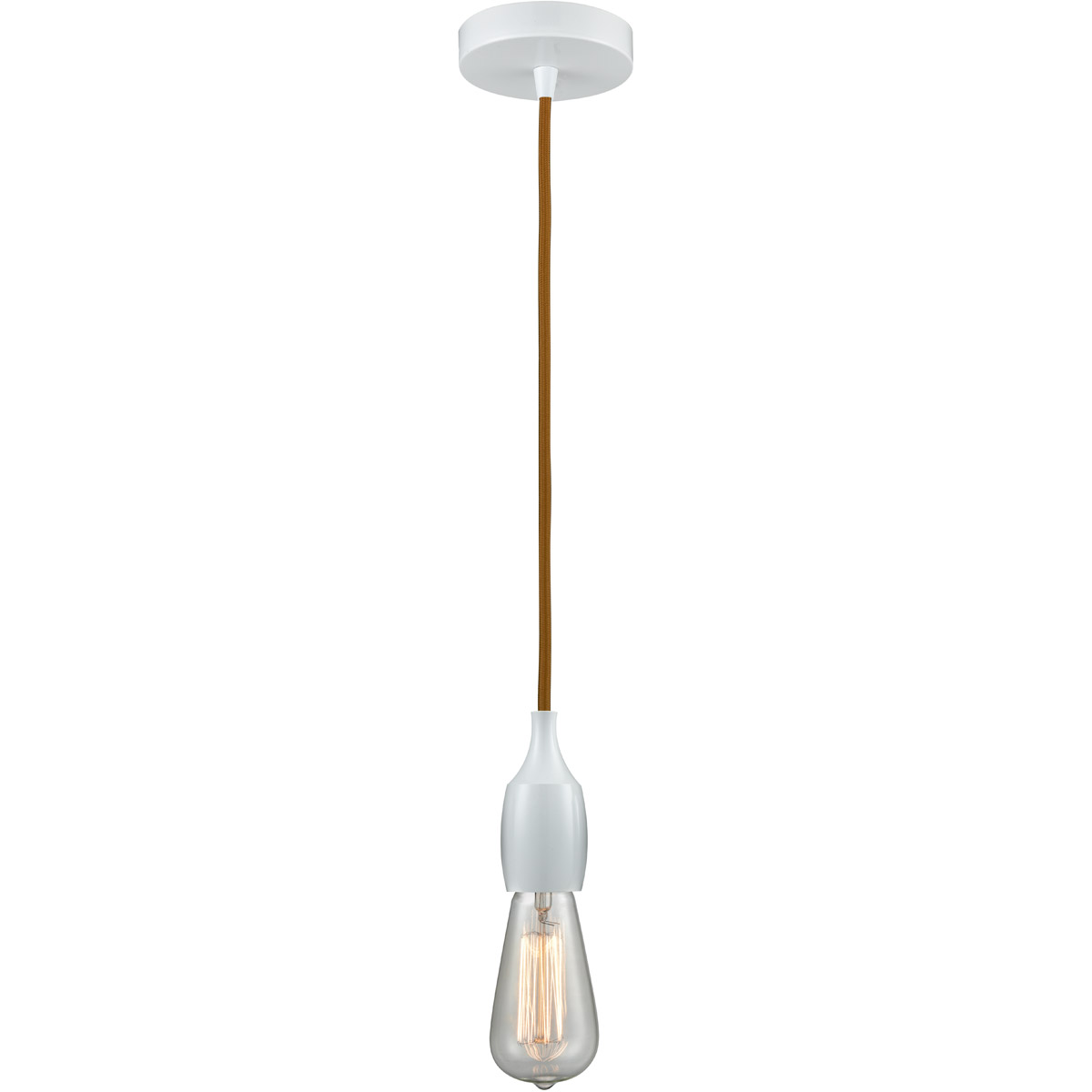 Chelsea Bare Bulb 1 Light 2 inch White Mini Pendant Ceiling Light in Copper, Chelsea