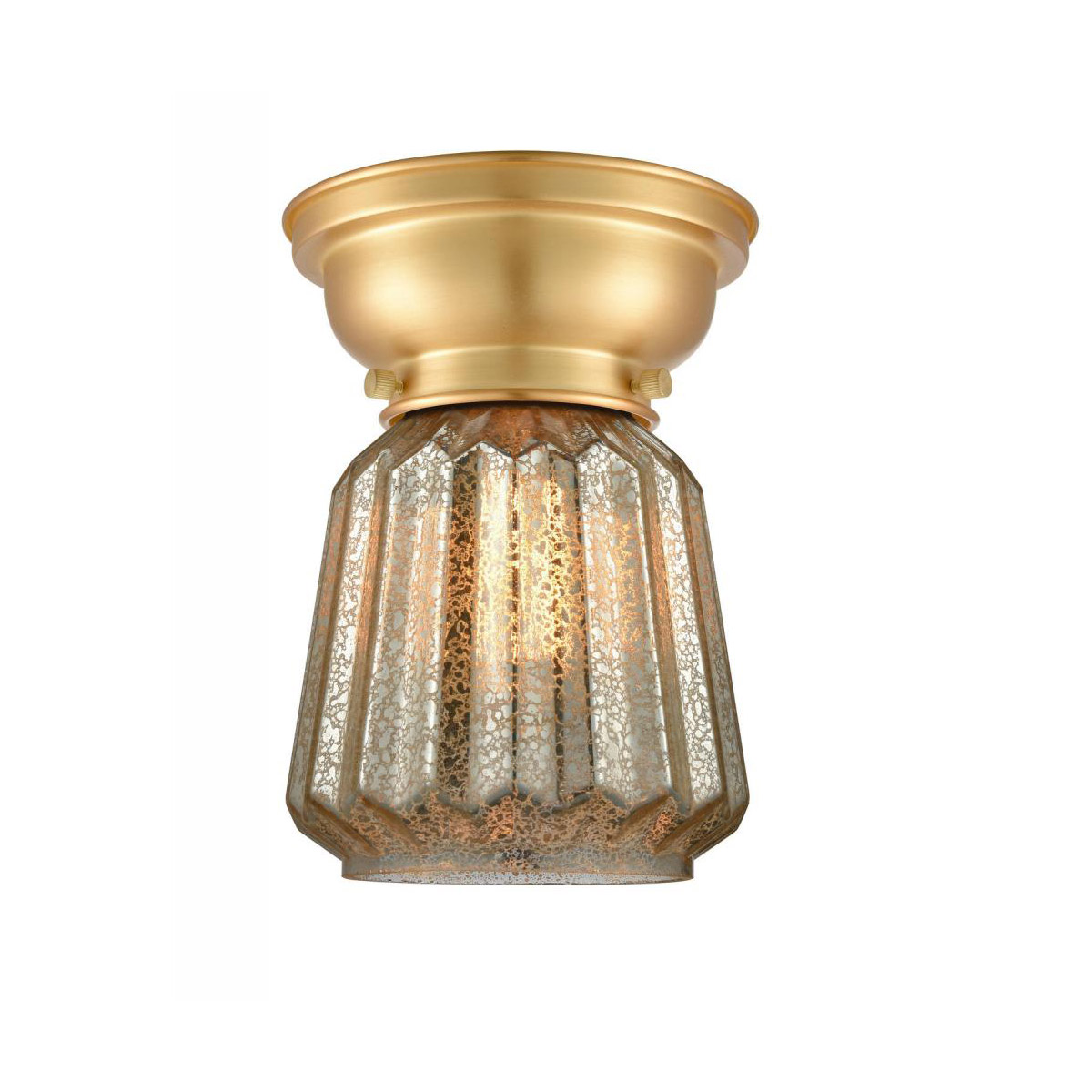 Franklin Restoration 1 Light 6 inch Satin Gold Flush Mount Ceiling Light
