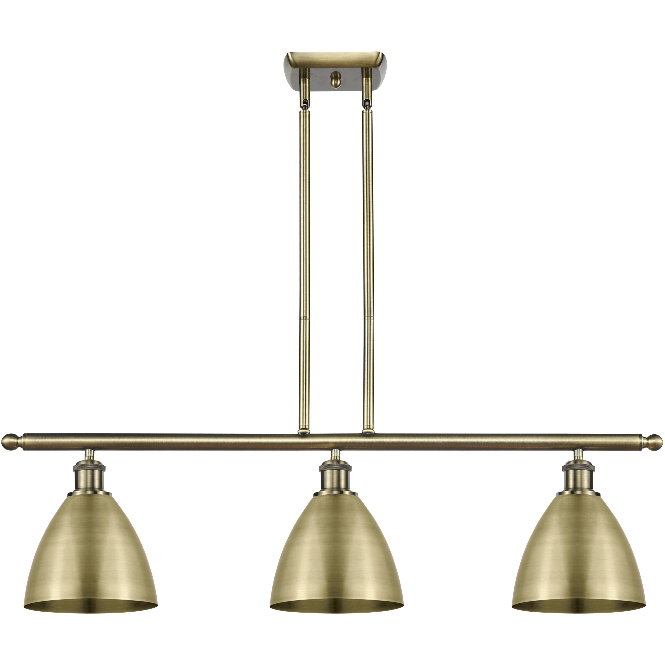 Ballston Dome 3 Light 36 inch Antique Brass Island Light Ceiling Light