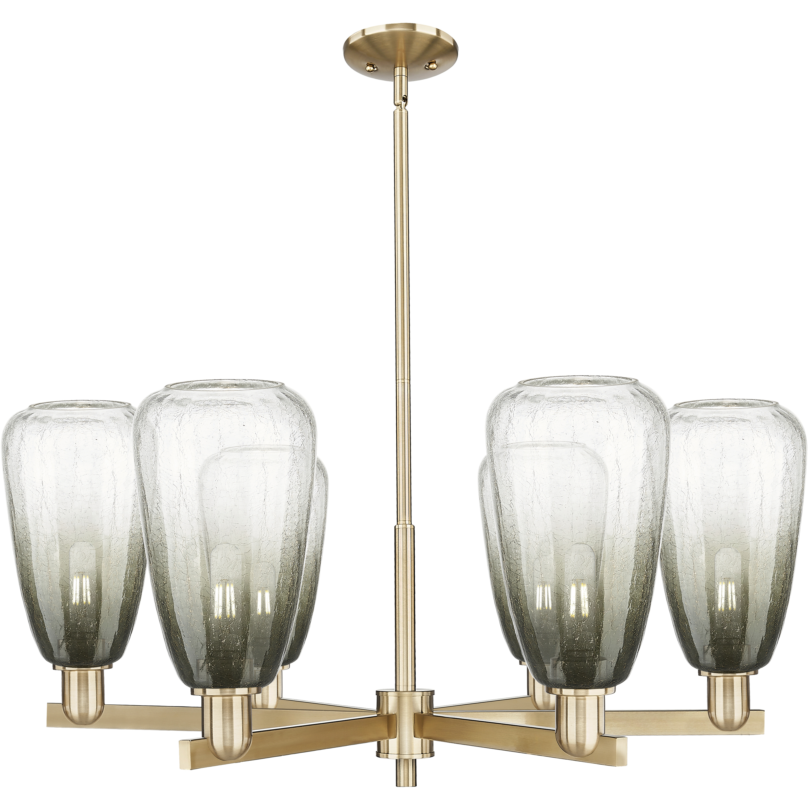 Brookhaven Almond 6 Light 23.88 inch Champagne Bronze Chandelier Ceiling Light in Slate Glass