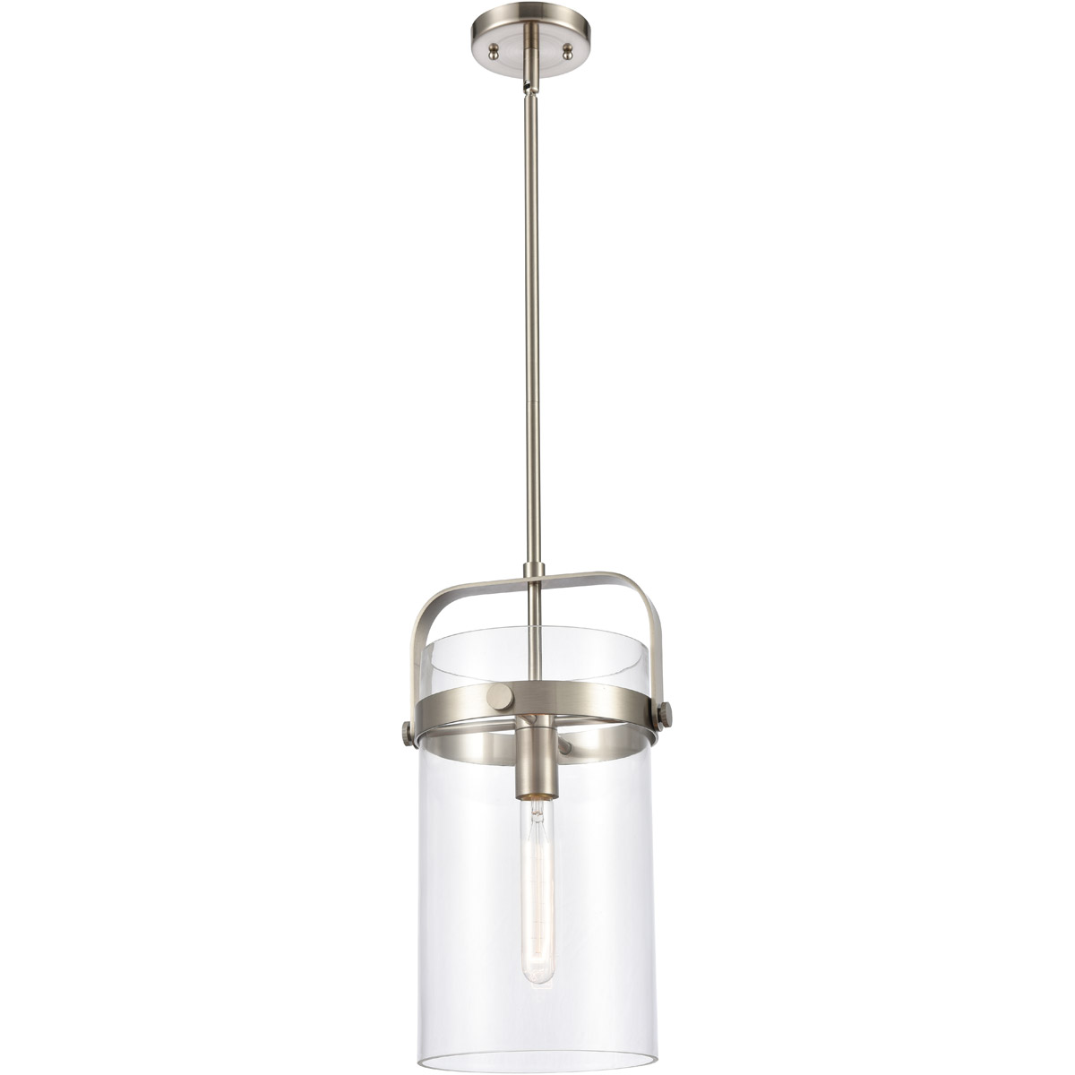 Restoration Pilaster LED 9.38 inch Brushed Satin Nickel Mini Pendant Ceiling Light, Restoration