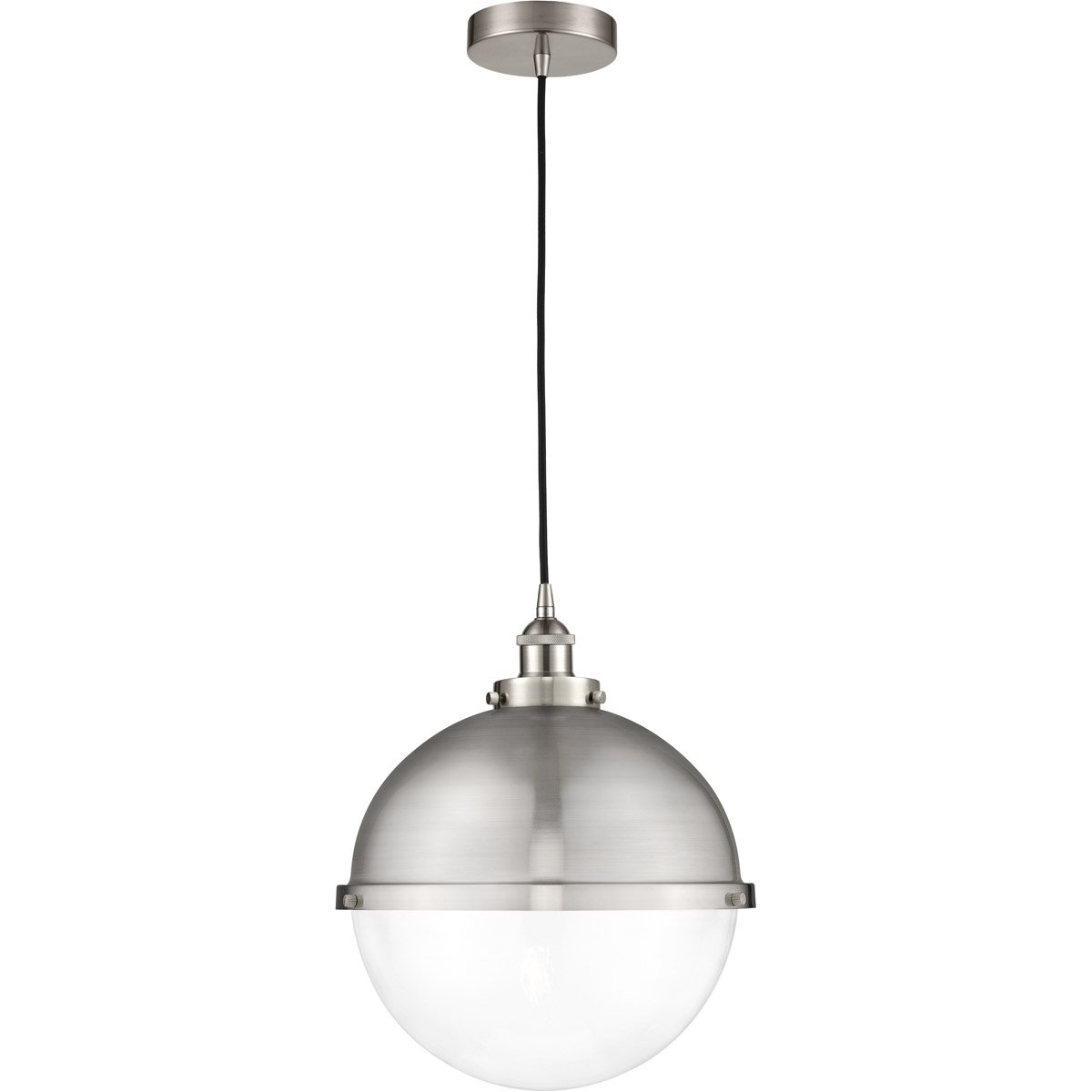 Edison Hampden 1 Light 12.88 inch Brushed Satin Nickel Pendant Ceiling Light in Clear Glass
