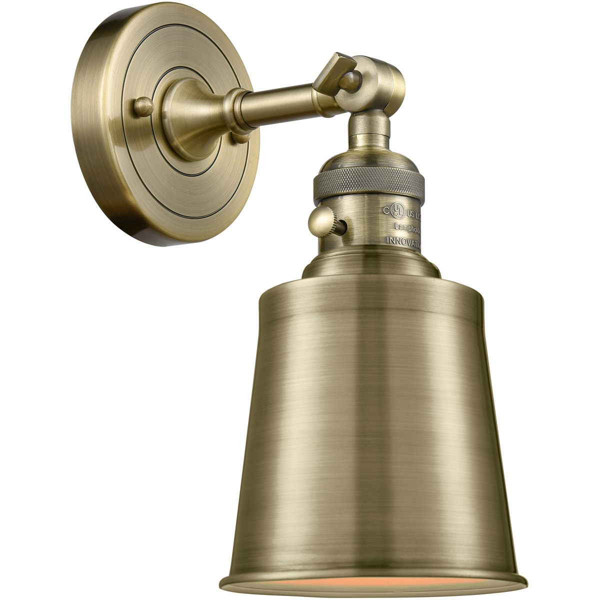 Franklin Restoration Addison 1 Light 5 inch Antique Brass Sconce Wall Light, Franklin Restoration