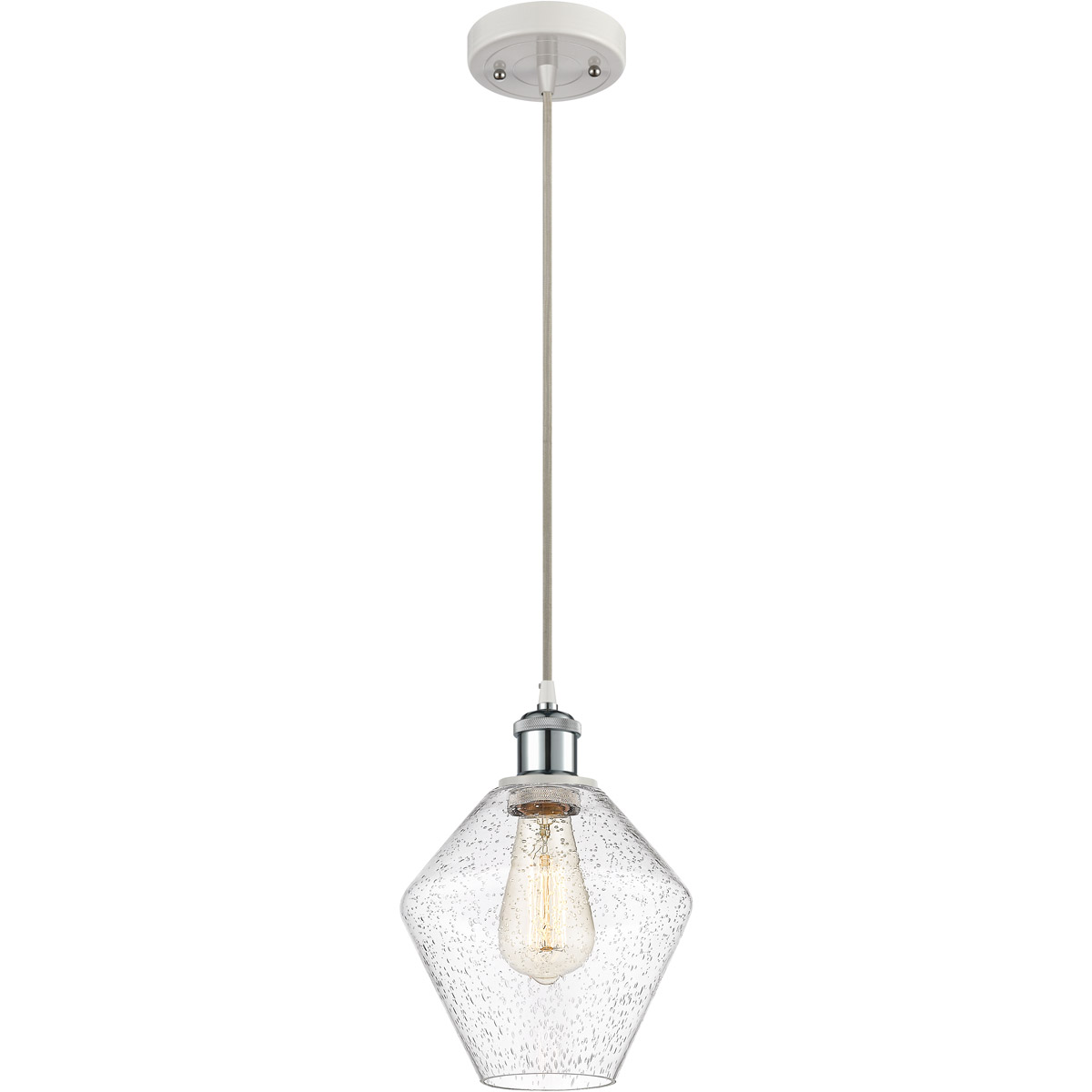 Ballston Cindyrella LED 8 inch White and Polished Chrome Mini Pendant Ceiling Light