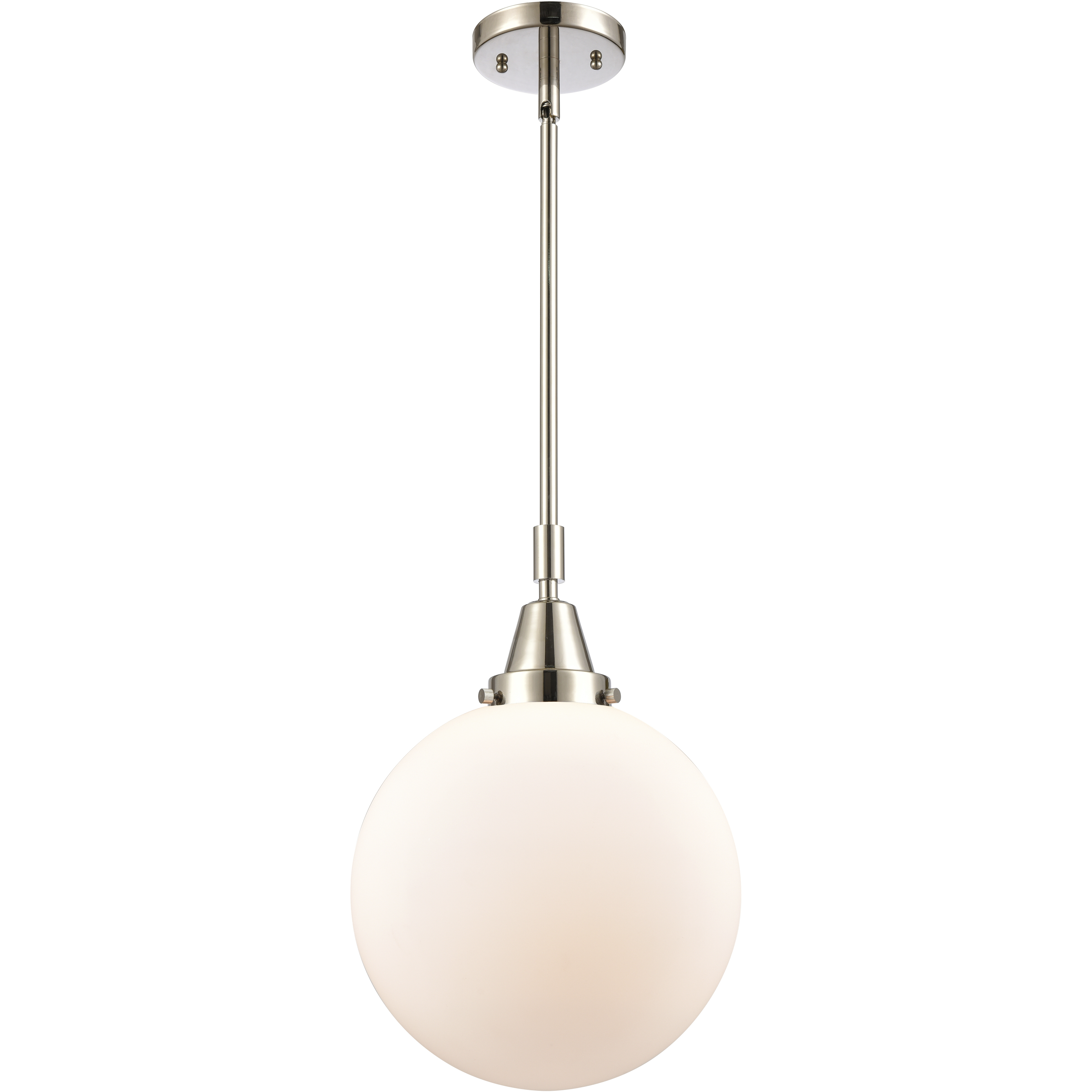 Downtown Urban Beacon 1 Light 10 inch Polished Nickel Mini Pendant Ceiling Light in Matte White