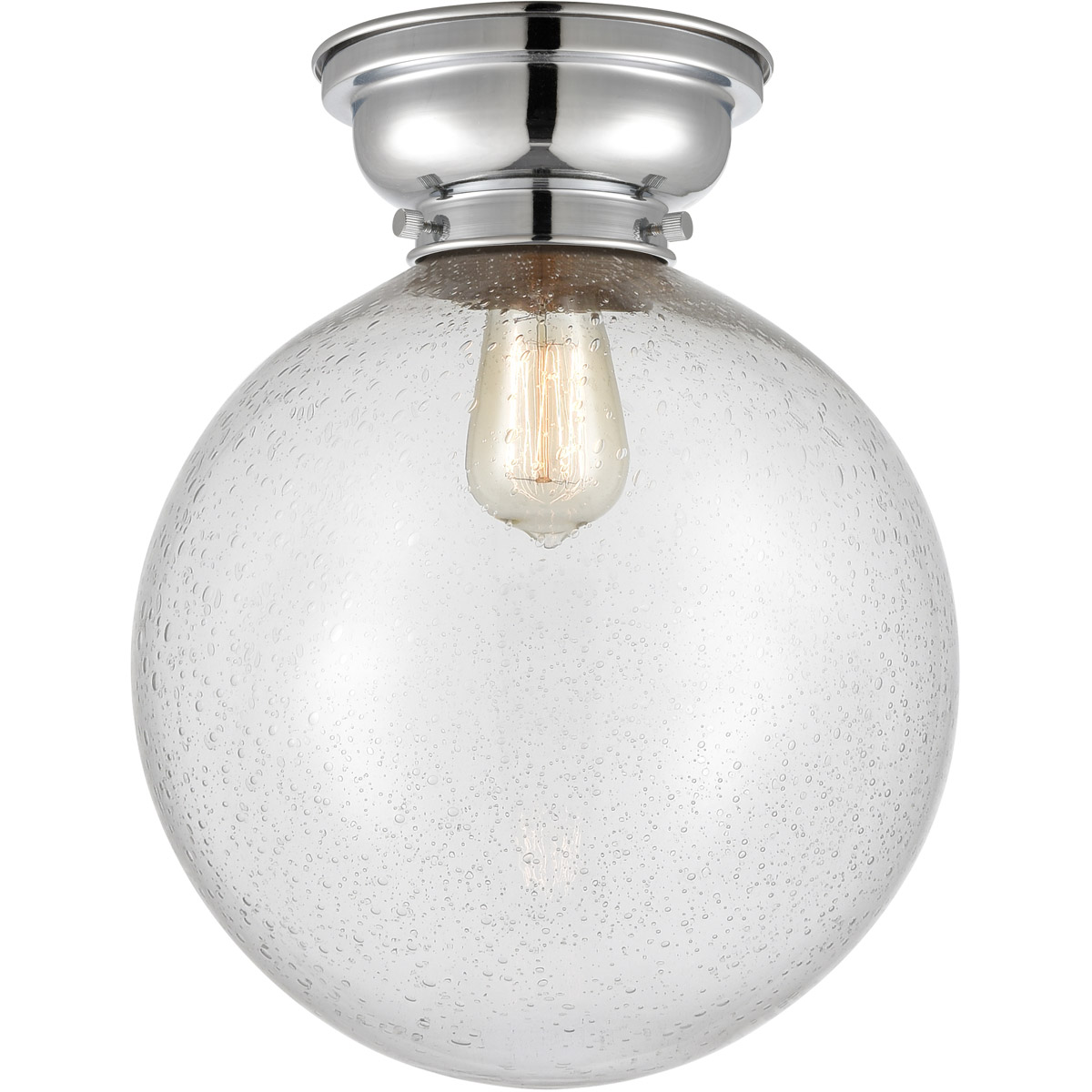 Aditi XX-Large Beacon 1 Light 12 inch Polished Chrome Flush Mount Ceiling Light in Seedy Glass, Aditi