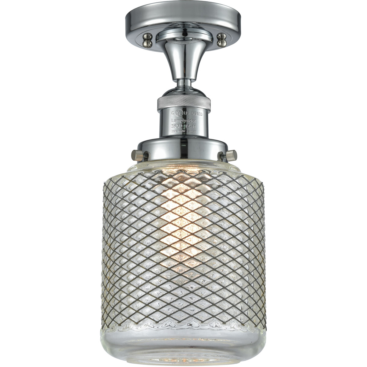 Franklin Restoration Stanton LED 6 inch Polished Chrome Semi-Flush Mount Ceiling Light, Franklin Restoration