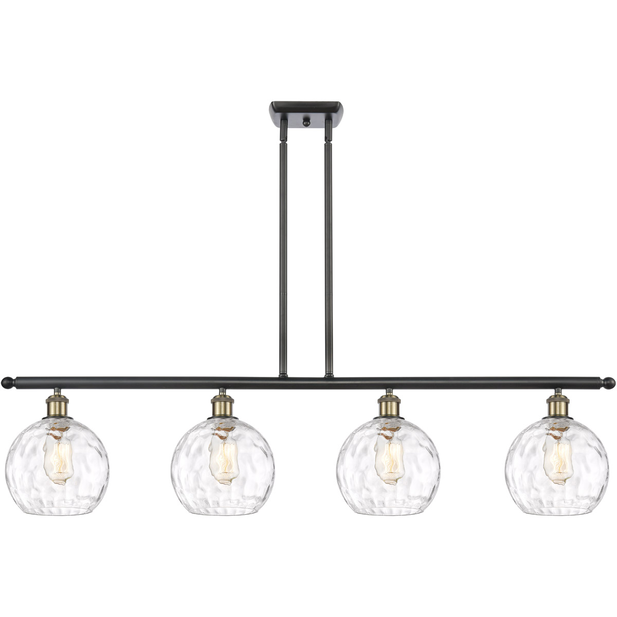 Ballston Athens Water Glass LED 48 inch Black Antique Brass Island Light Ceiling Light