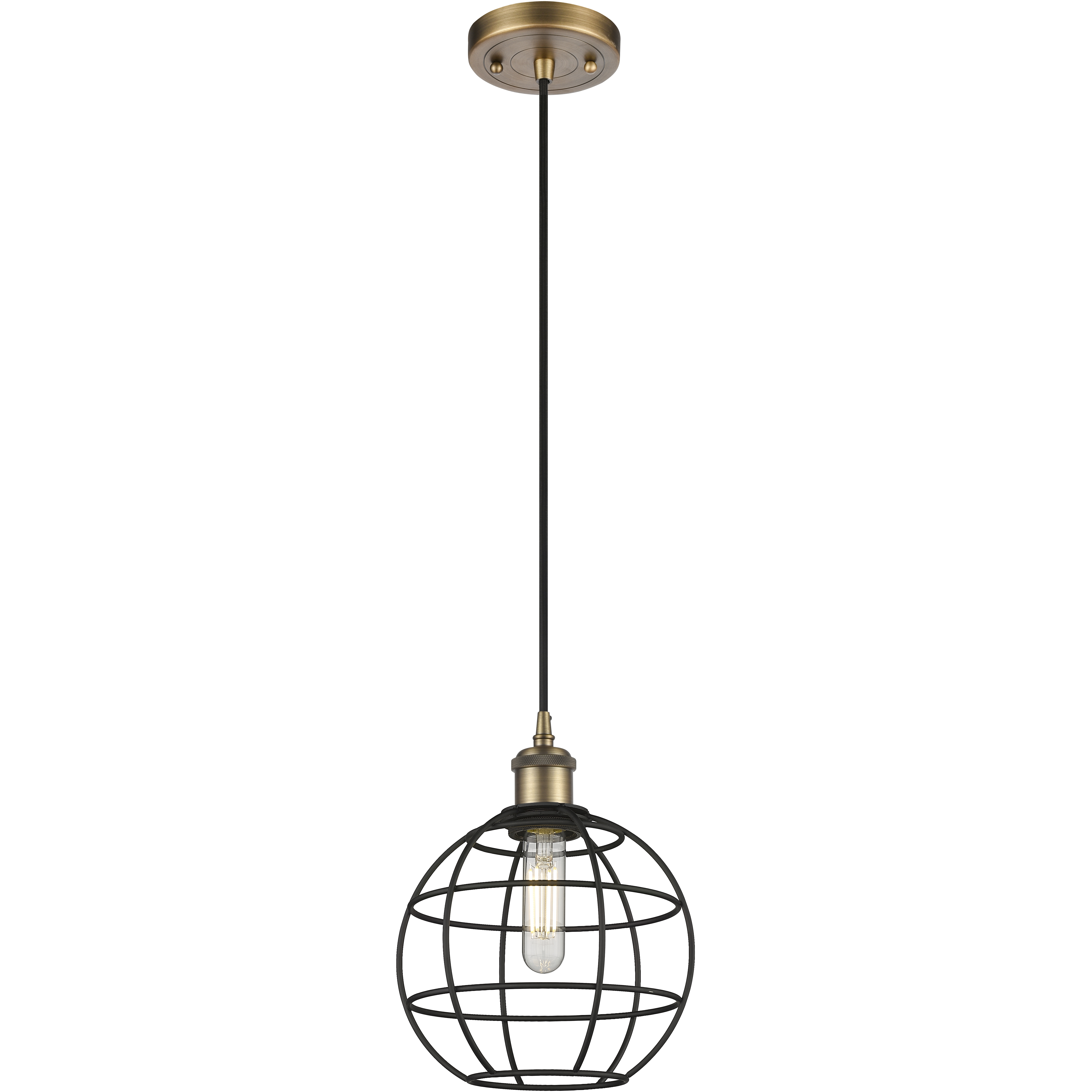 Lake Placid 1 Light 8 inch Brushed Brass Pendant Ceiling Light
