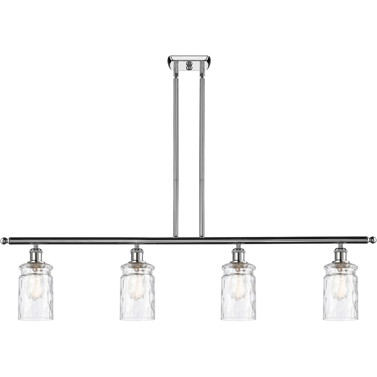 Ballston Candor 4 Light 48 inch Polished Chrome Island Light Ceiling Light in Clear Waterglass, Ballston