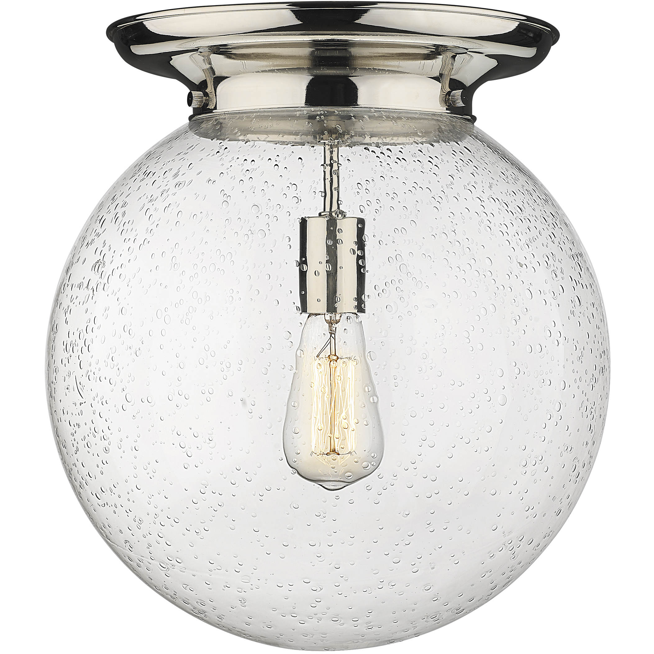 Beacon 1 Light 14 inch Polished Nickel Flush Mount Ceiling Light