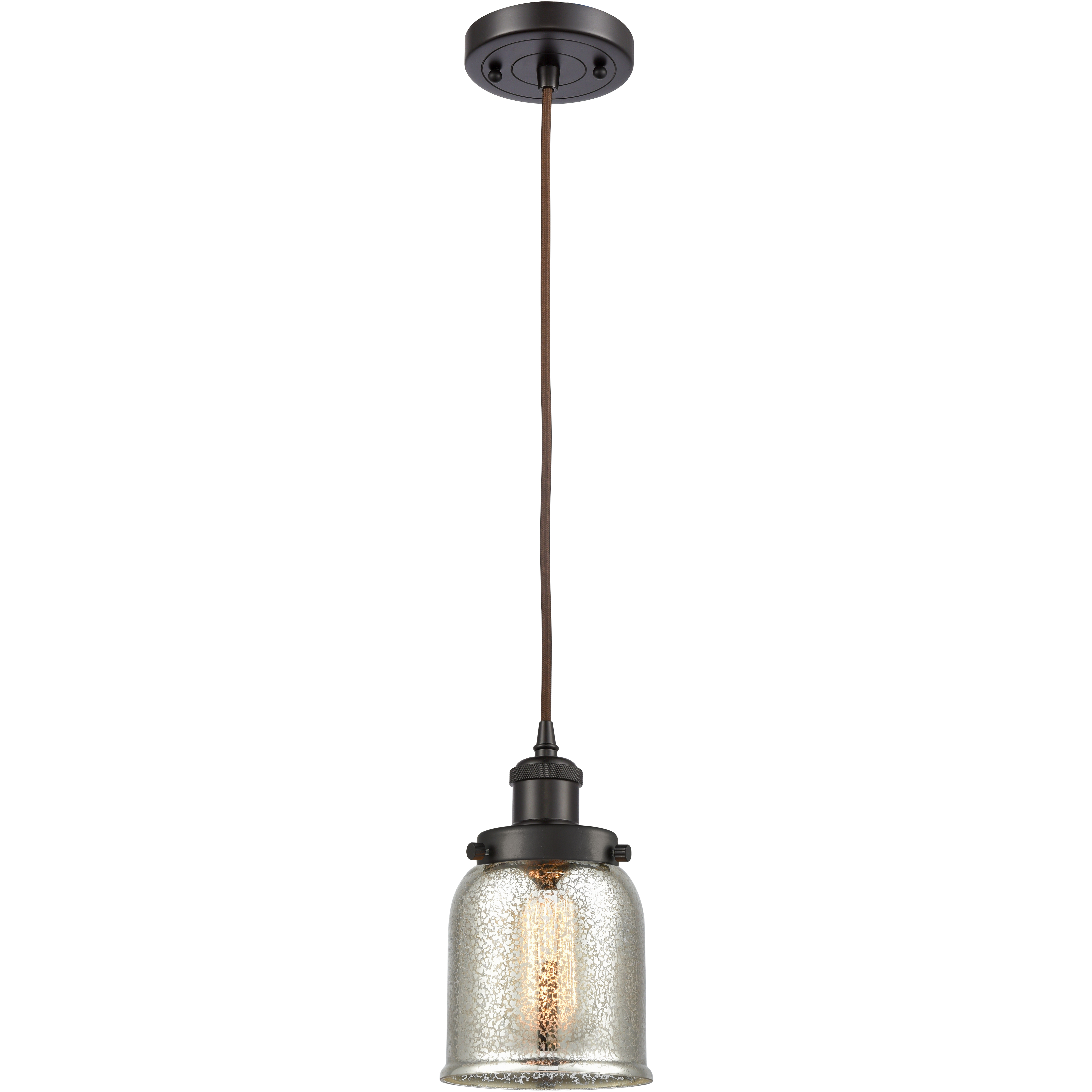 Small Bell 1 Light 5 inch Oil Rubbed Bronze Mini Pendant Ceiling Light, Ballston