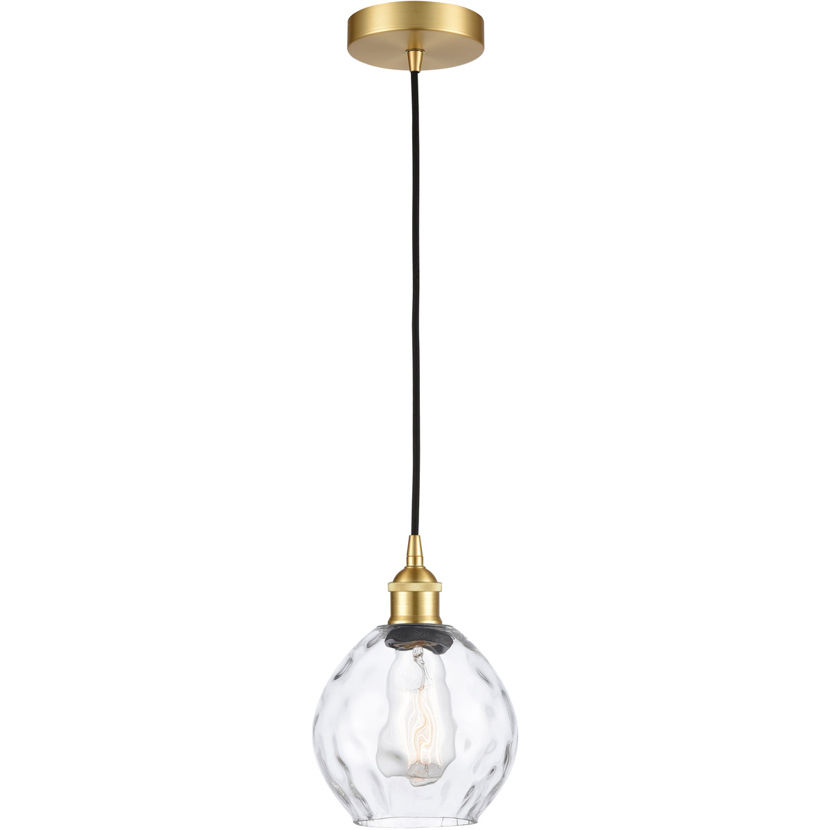 Edison Waverly LED 6 inch Satin Gold Mini Pendant Ceiling Light