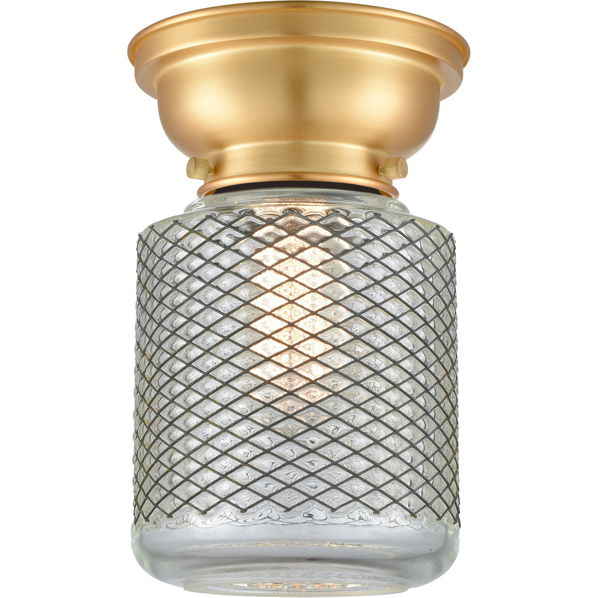 Aditi Stanton LED 6.25 inch Satin Gold Flush Mount Ceiling Light, Aditi