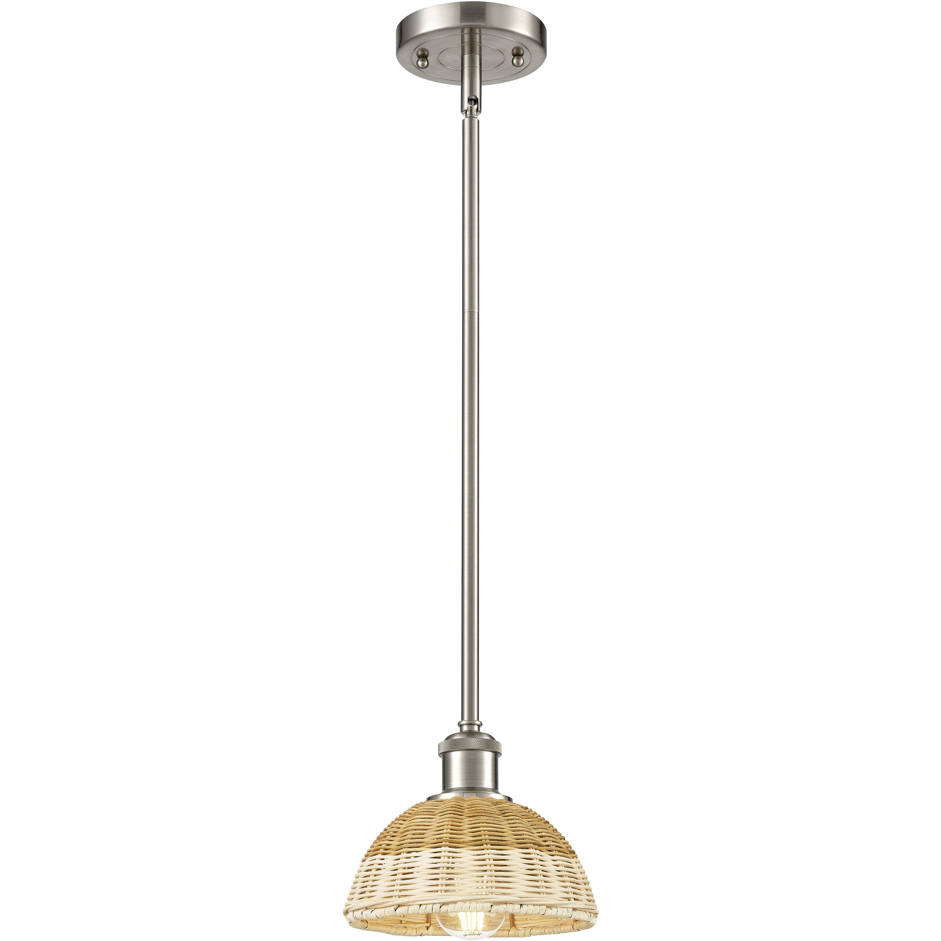 Ballston Bristol Natural II 1 Light 7.5 inch Brushed Satin Nickel Mini Pendant Ceiling Light