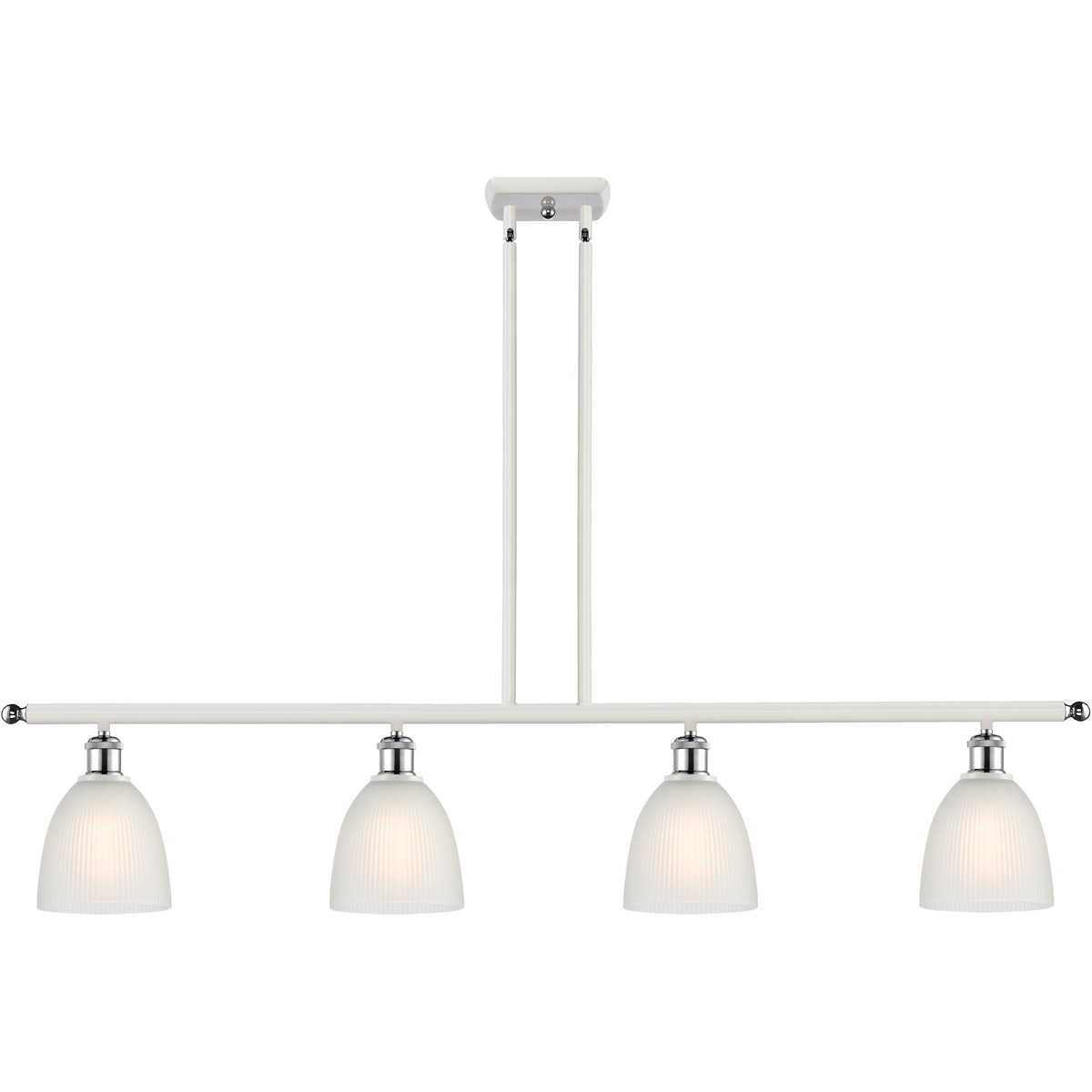 Ballston Castile LED 48 inch White and Polished Chrome Island Light Ceiling Light in White Glass, Ballston