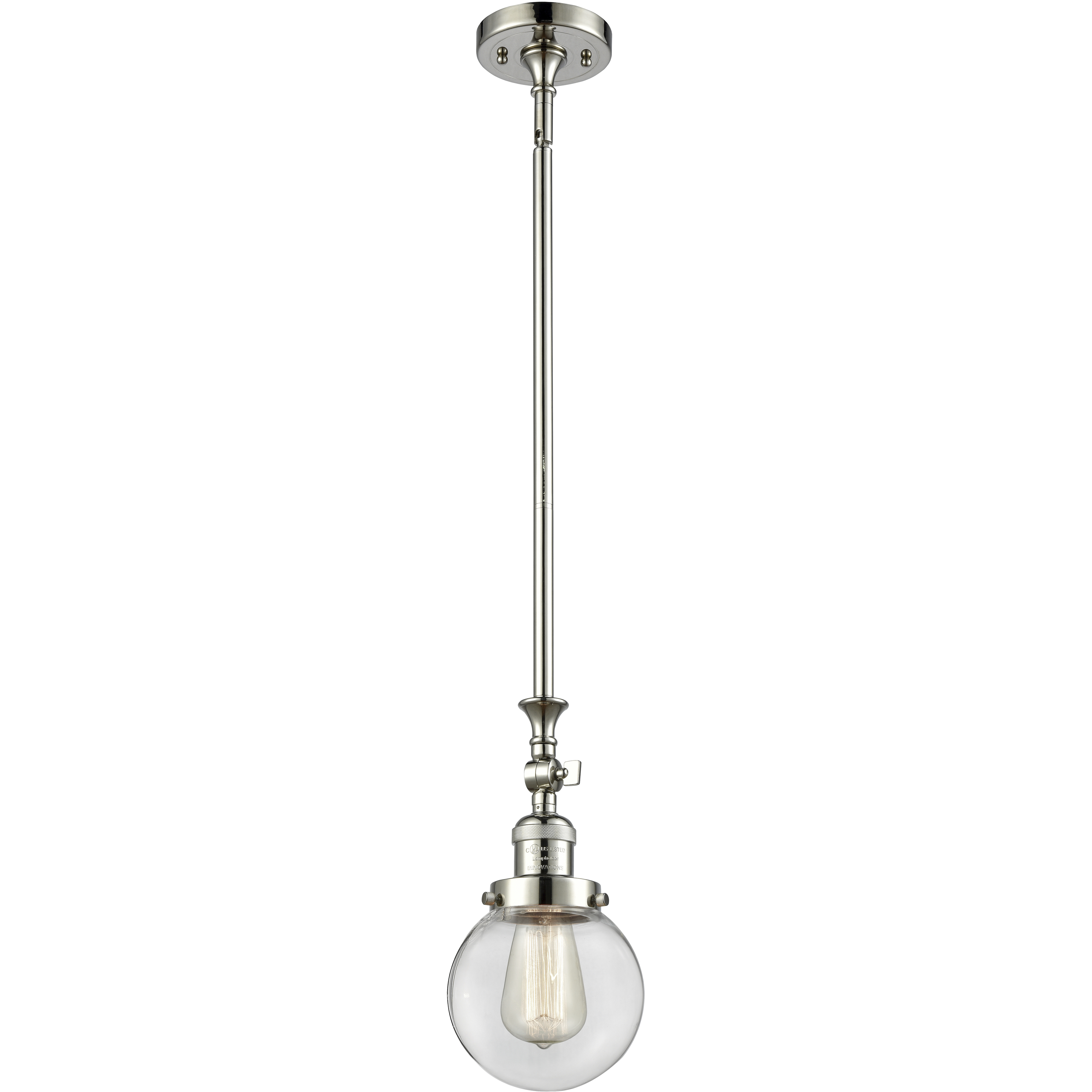 Franklin Restoration Beacon 1 Light 6 inch Polished Nickel Mini Pendant Ceiling Light in Incandescent, Clear, Franklin Restoration