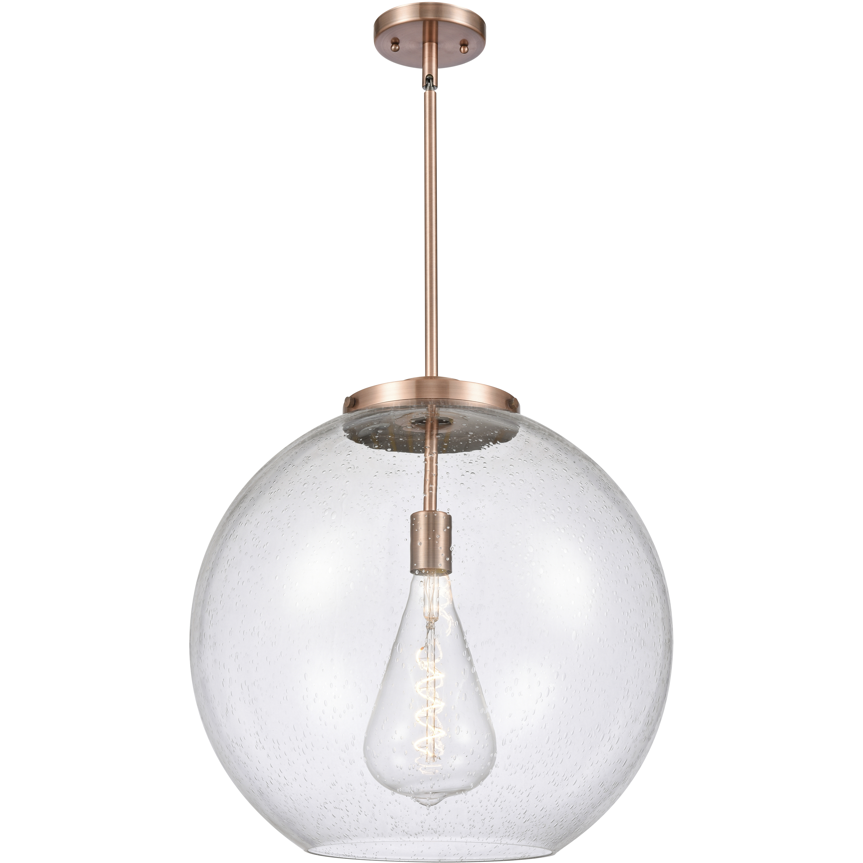 Ballston Athens 1 Light 17.75 inch Antique Copper Pendant Ceiling Light in Incandescent, Seedy