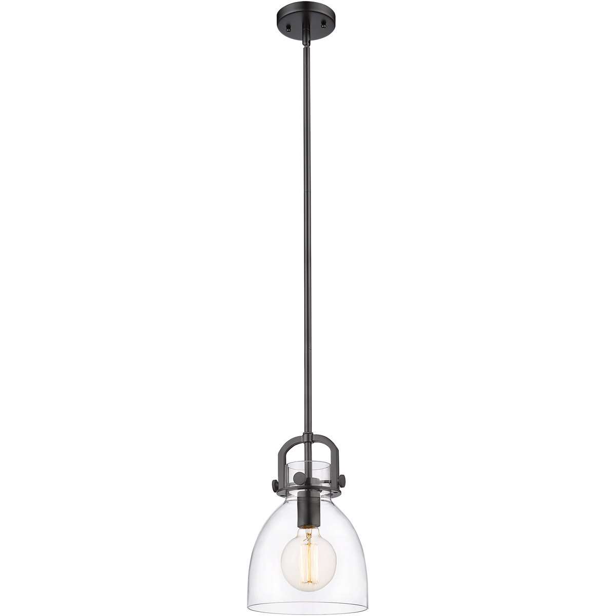 Newton Newton Bell 1 Light 8 inch Matte Black Mini Pendant Ceiling Light