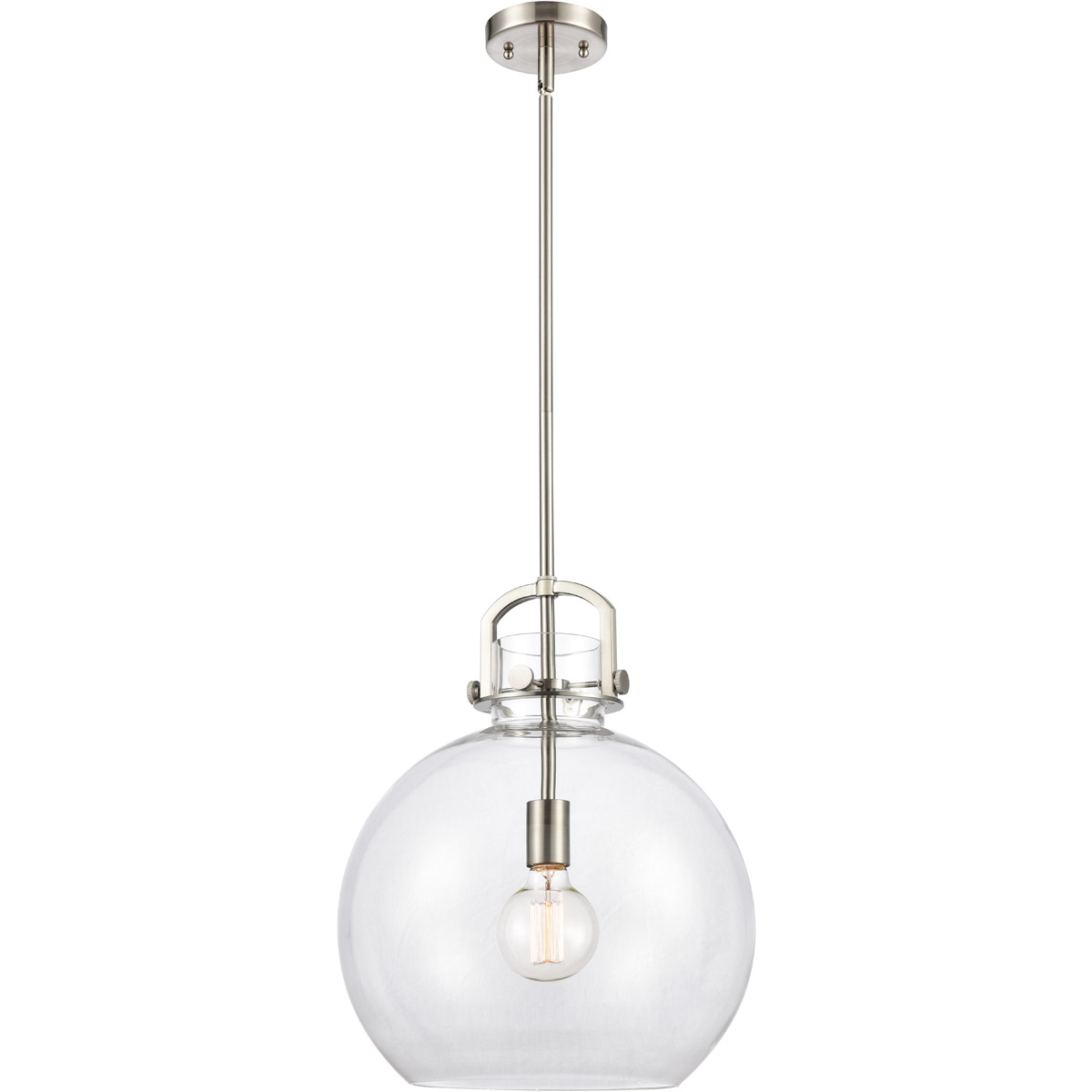 Restoration Newton LED 14 inch Brushed Satin Nickel Mini Pendant Ceiling Light, Restoration