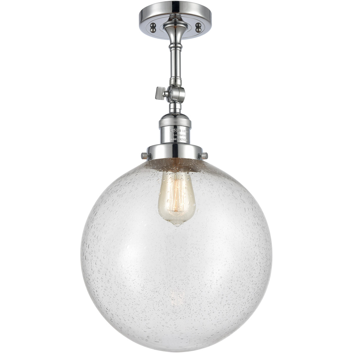 Franklin Restoration XX-Large Beacon 1 Light 12 inch Polished Chrome Semi-Flush Mount Ceiling Light in Seedy Glass, Franklin Restoration