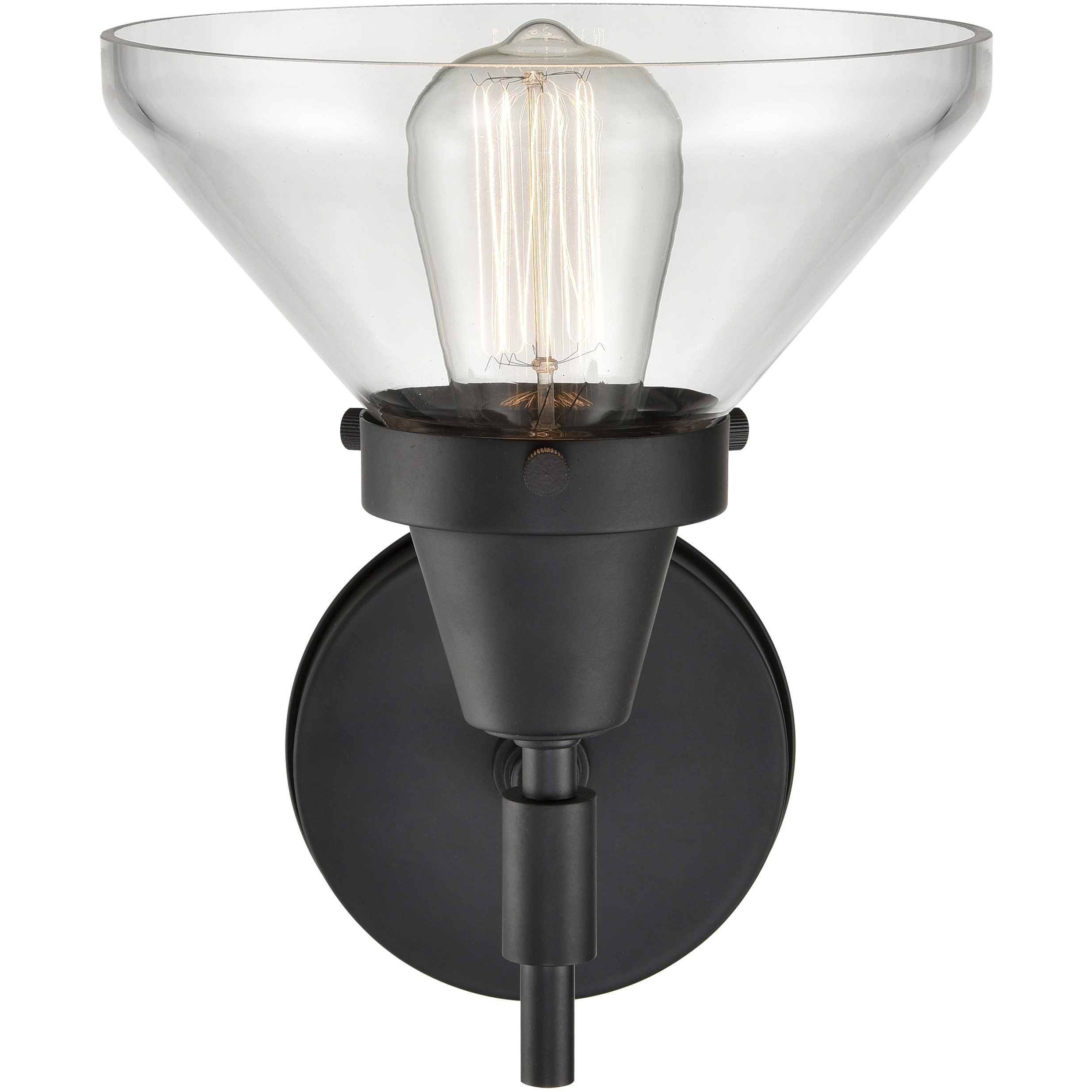Caden 1 Light 8 inch Matte Black Sconce Wall Light