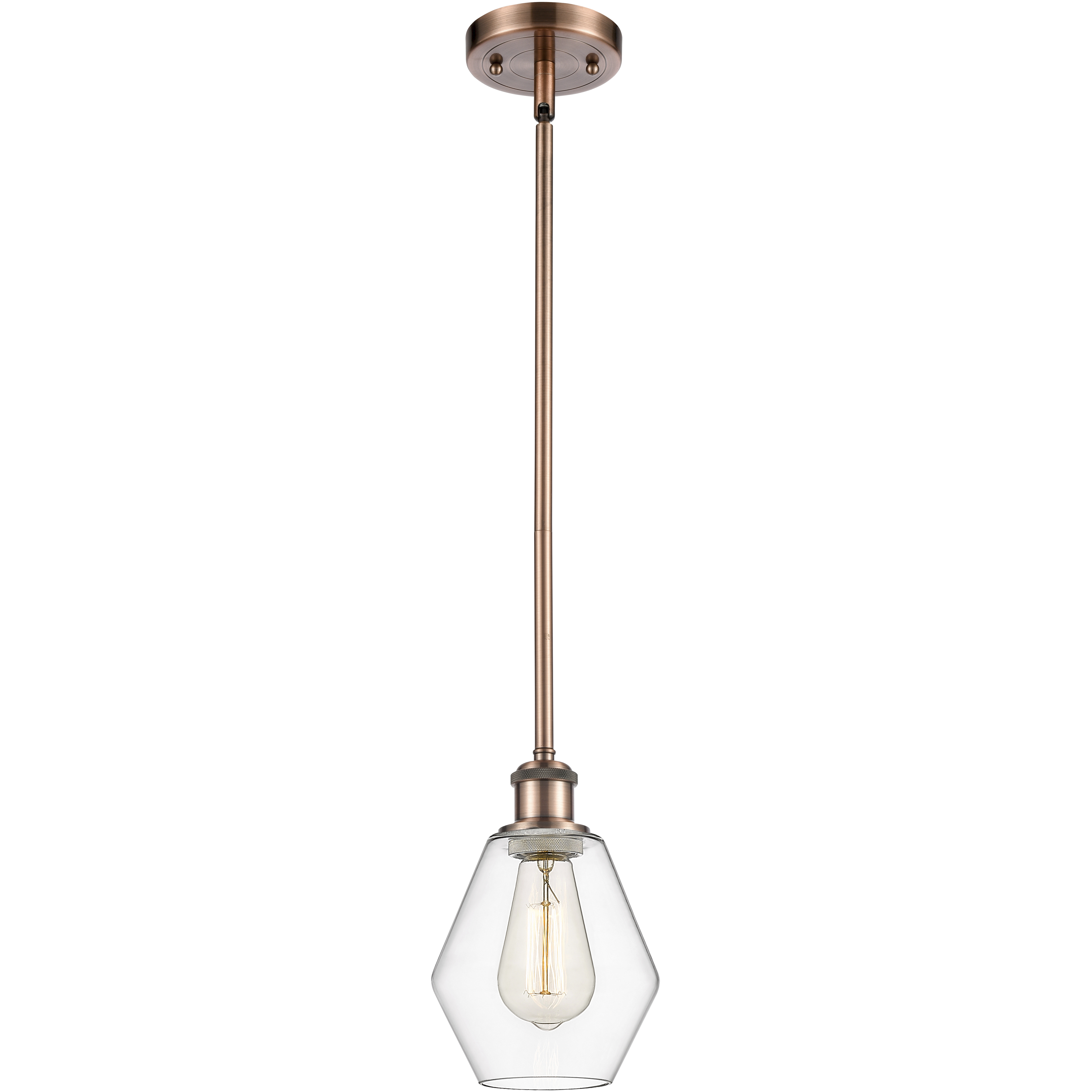 Ballston Cindyrella 1 Light 6 inch Antique Copper Mini Pendant Ceiling Light in Incandescent, Clear Glass