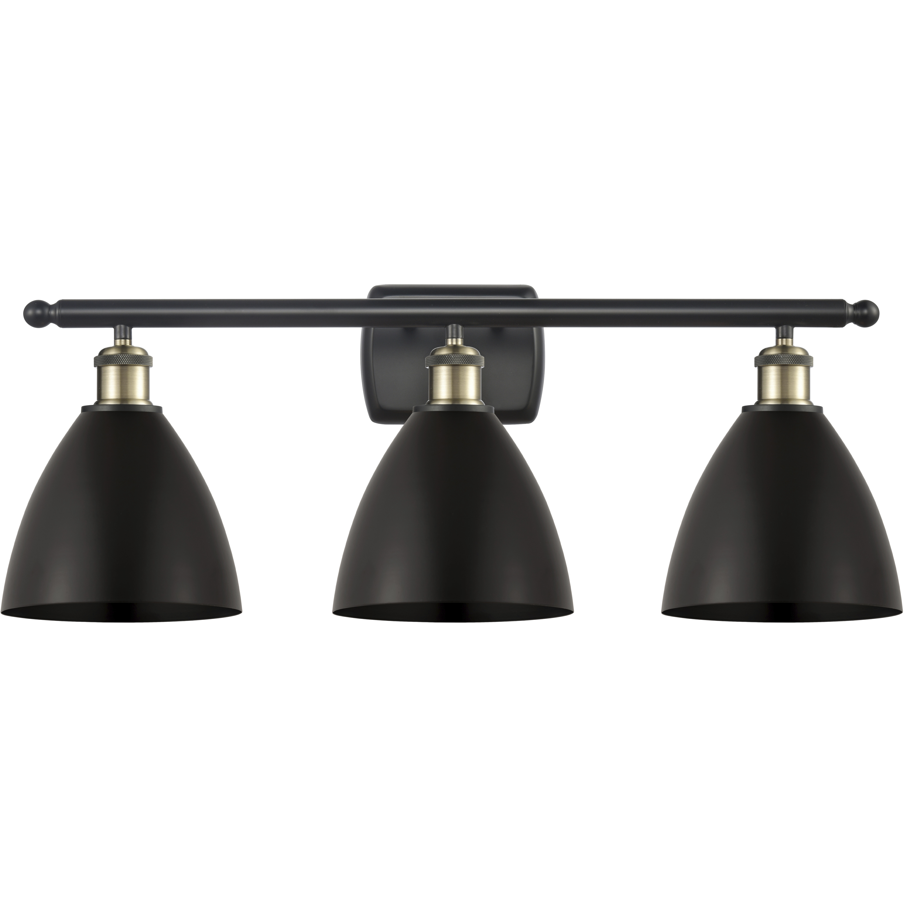 Ballston Dome 3 Light 28 inch Black Antique Brass Bath Vanity Light Wall Light