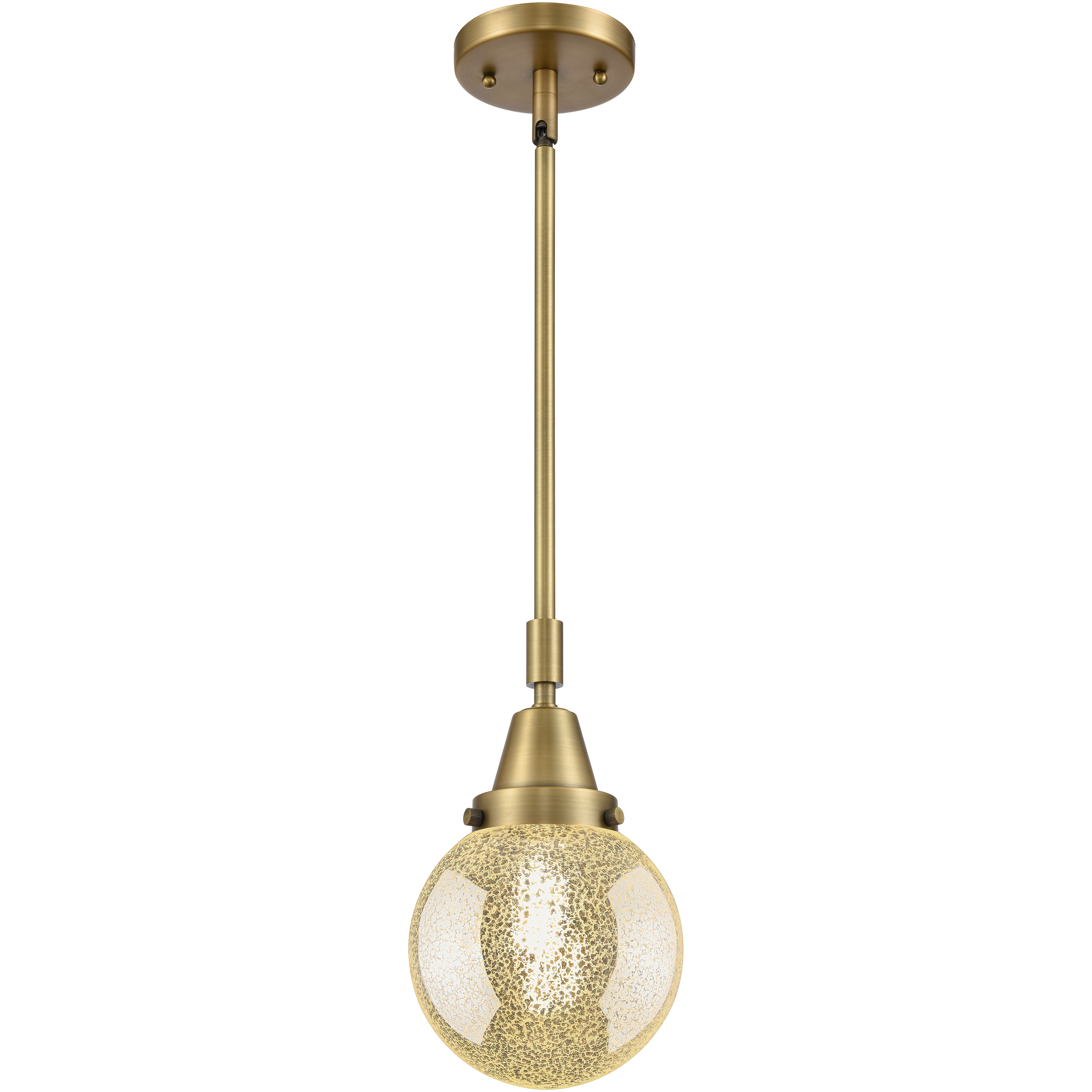 Beacon 1 Light 6 inch Brushed Brass Mini Pendant Ceiling Light in Mercury Glass