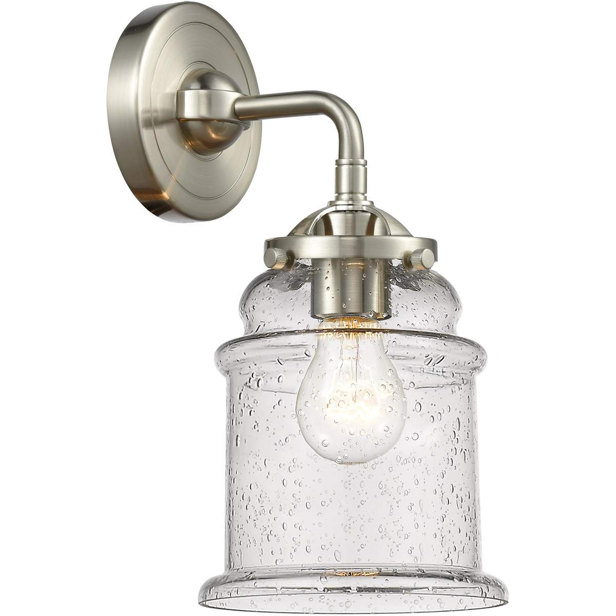 Nouveau Small Canton 1 Light 5 inch Black Antique Brass Sconce Wall Light in Clear Glass, Nouveau