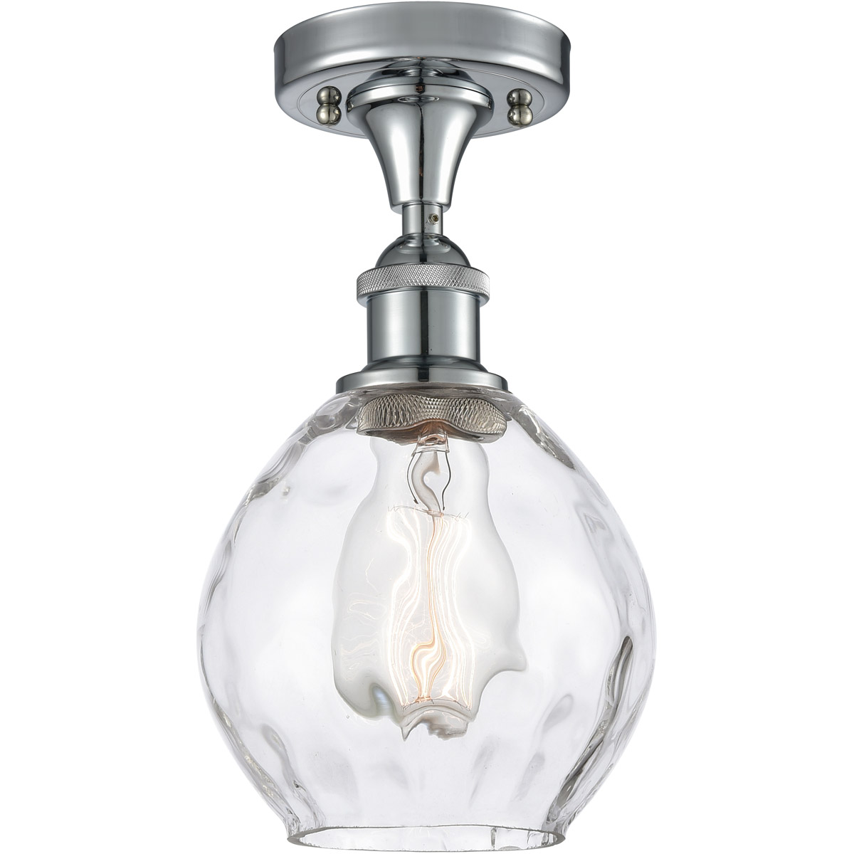 Ballston Small Waverly 1 Light 6 inch Polished Chrome Semi-Flush Mount Ceiling Light, Ballston