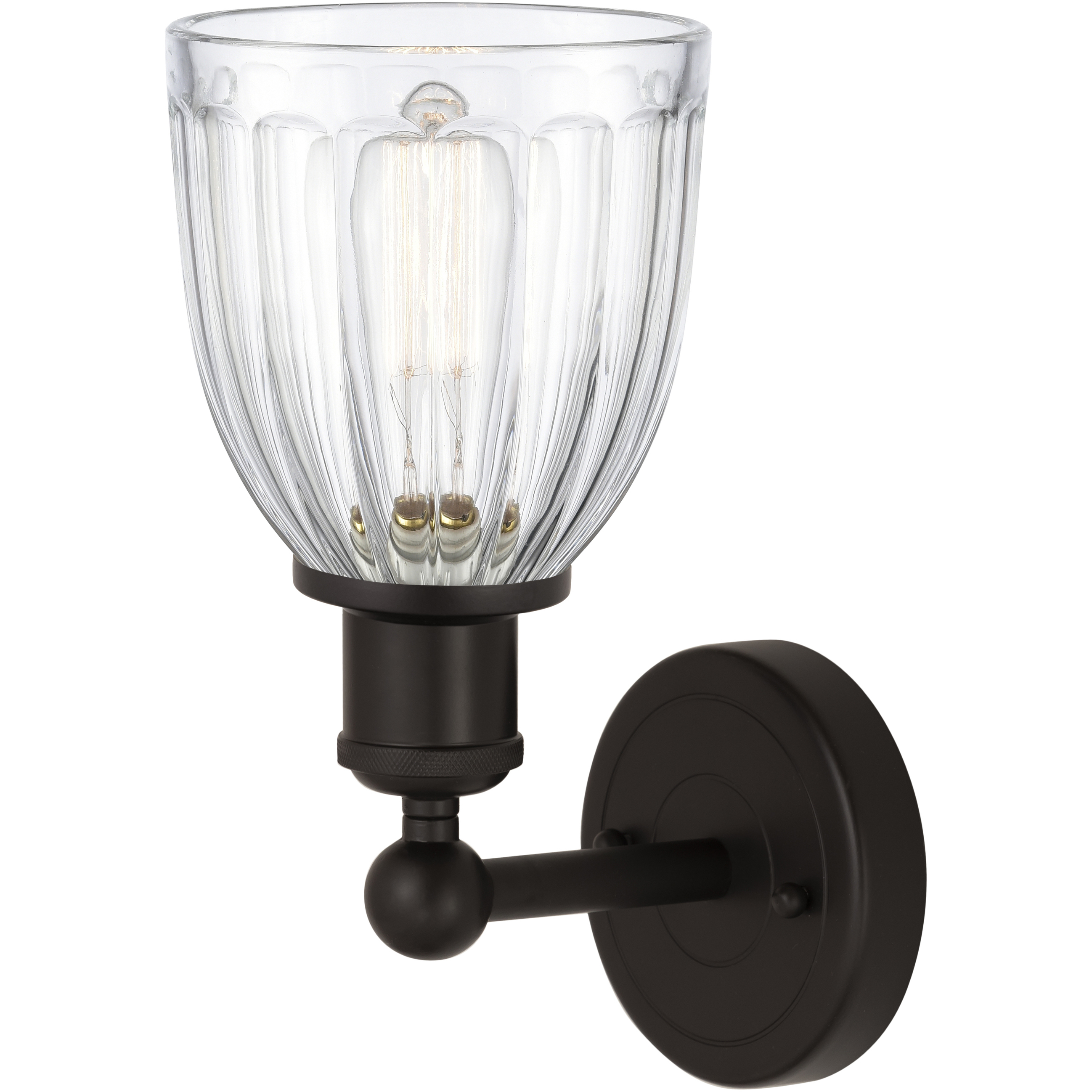 Edison Brookfield 1 Light 6 inch Oil Rubbed Bronze Sconce Wall Light in Clear Glass