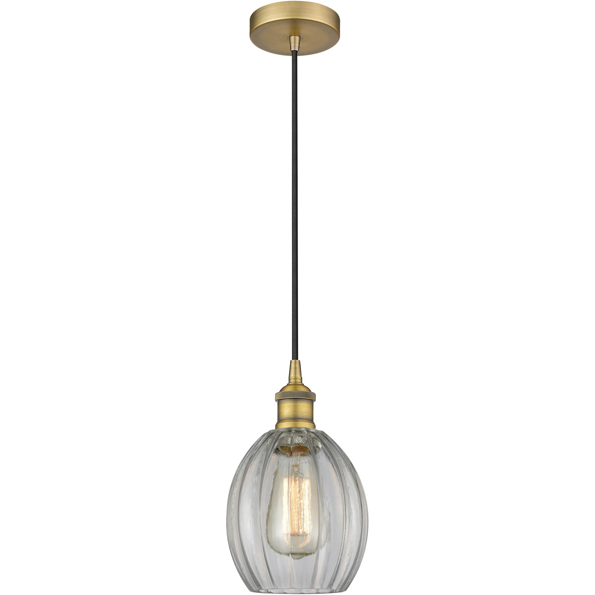 Edison Eaton 1 Light 6 inch Brushed Brass Mini Pendant Ceiling Light