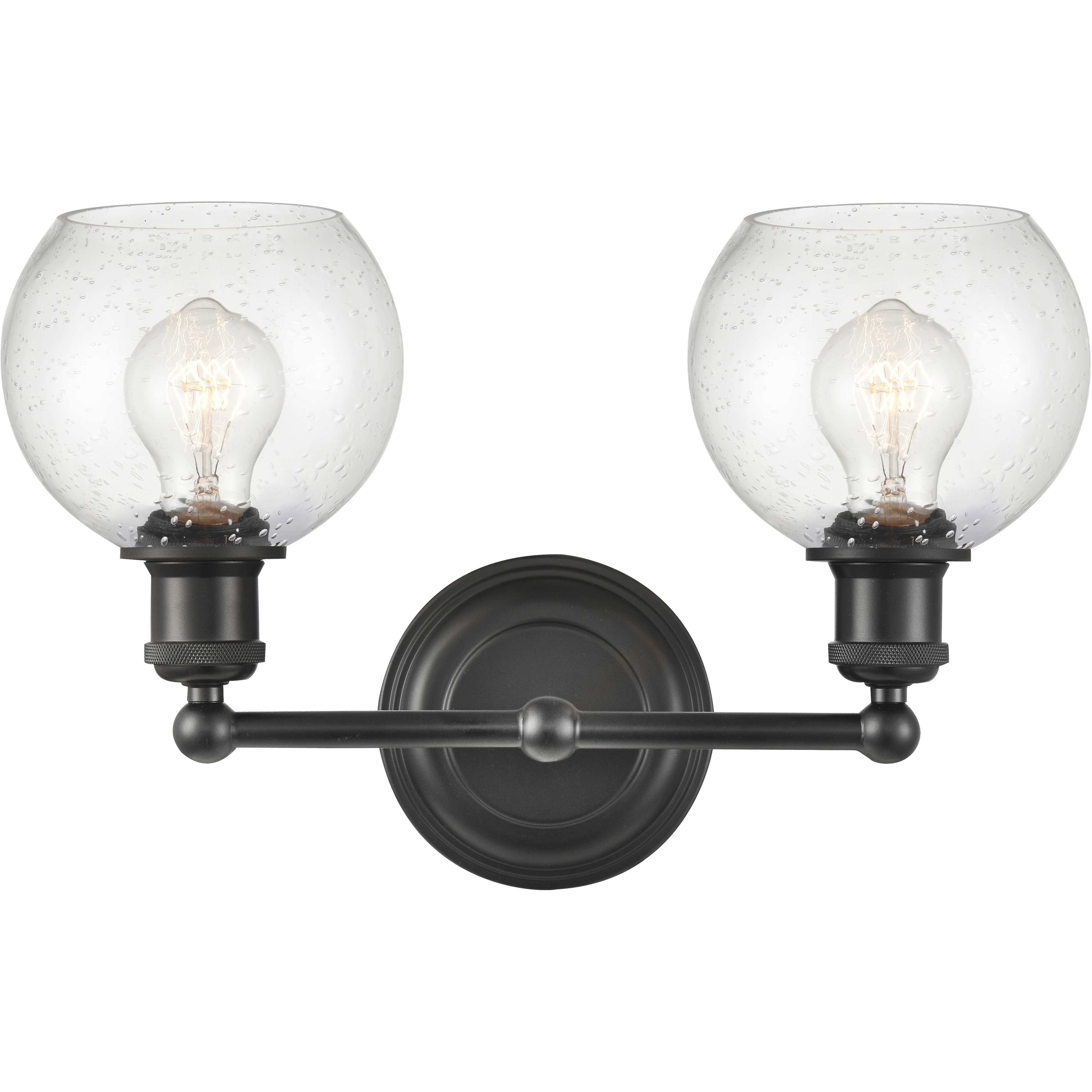 Innovations Lighting 341 2W BK G124 6 LED Concord LED 16 inch Matte Black Bath Vanity Light Wall Light in Seedy Glass