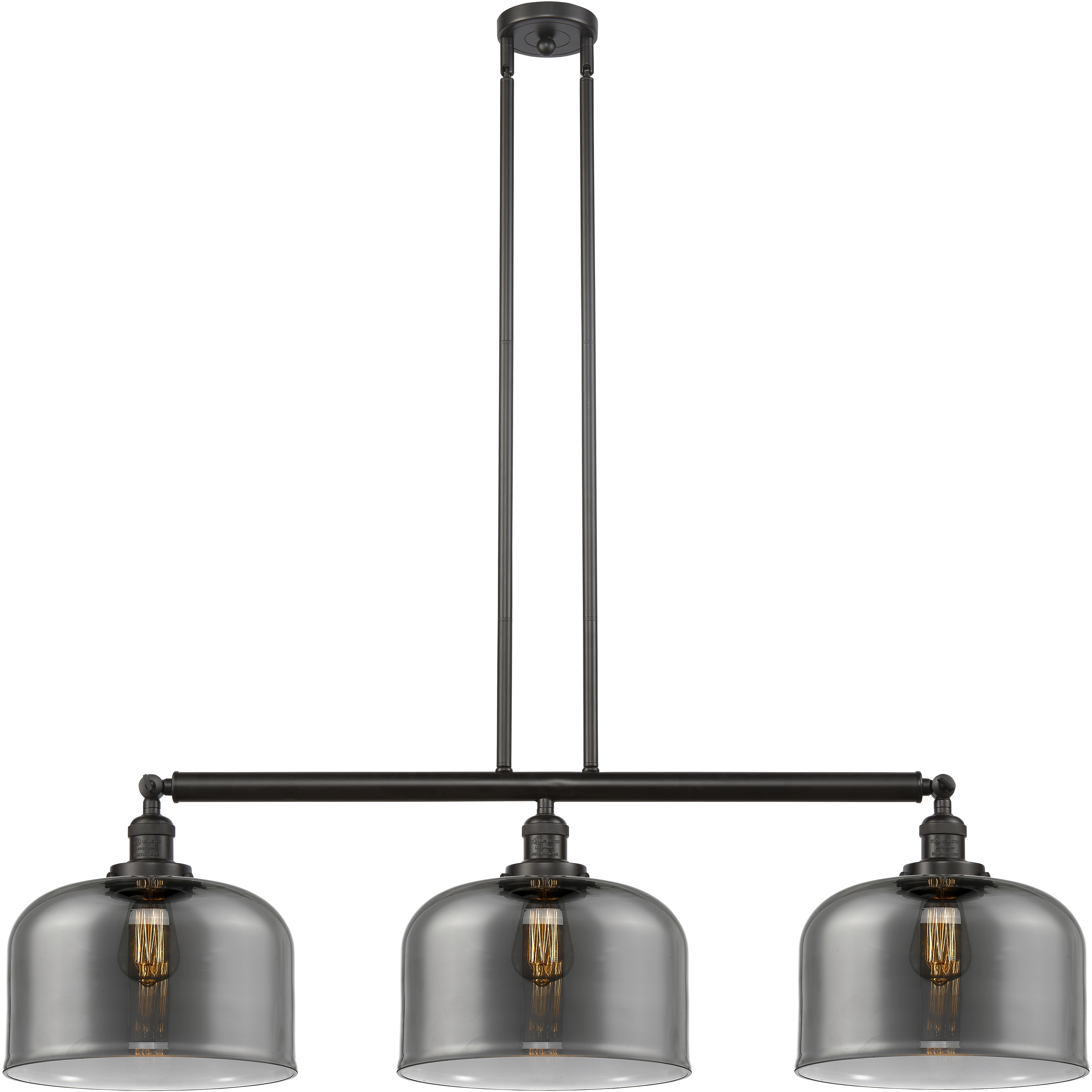 Franklin Restoration X-Large Bell LED 42 inch Oil Rubbed Bronze Island Light Ceiling Light in Plated Smoke Glass, Franklin Restoration