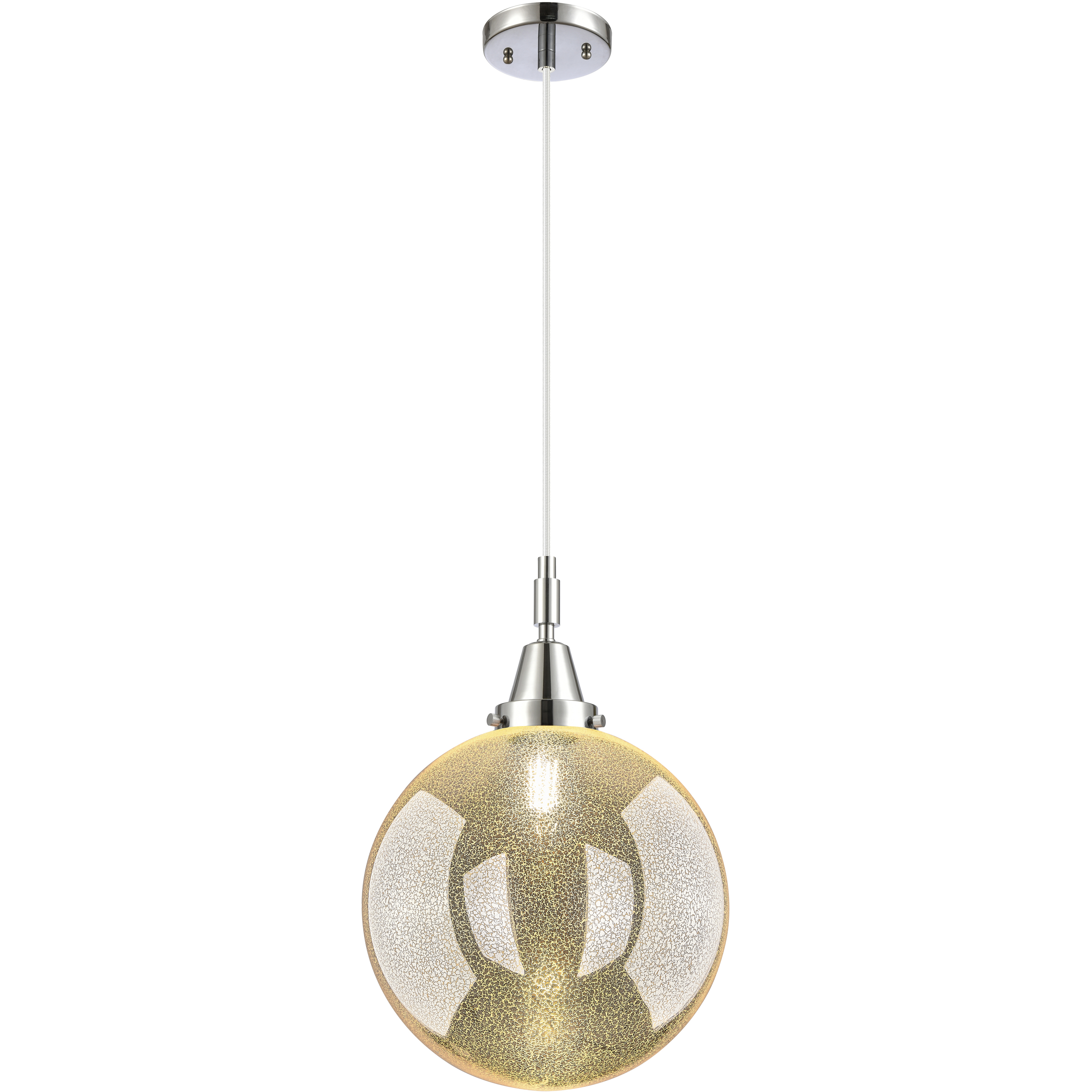 Beacon 1 Light 12 inch Polished Chrome Mini Pendant Ceiling Light in Mercury Glass