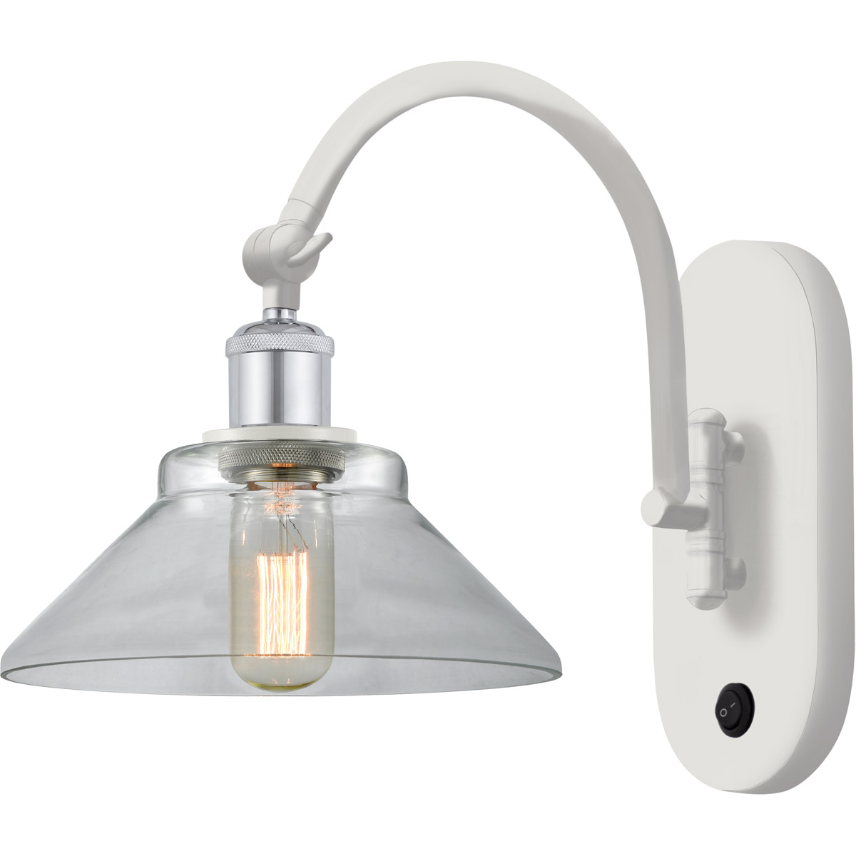 Ballston Orwell LED 8 inch White and Polished Chrome Sconce Wall Light